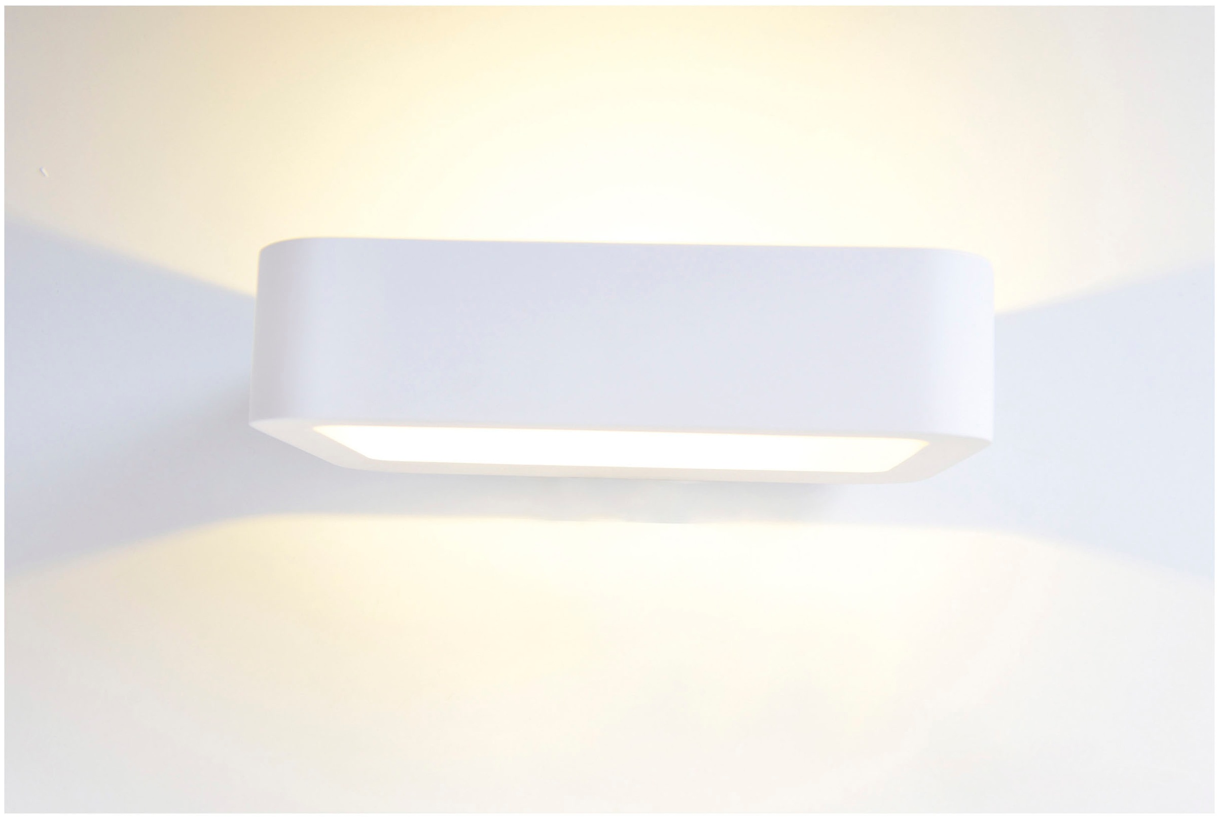 NÄVE LED Wandleuchte "Wanna", 1, H: 5cm, 1 Stk., weiß, Leuchten, incl. 1x 5W Edison LED, l: 20cm, b: 12cm, h: 5cm, Gips, weiß