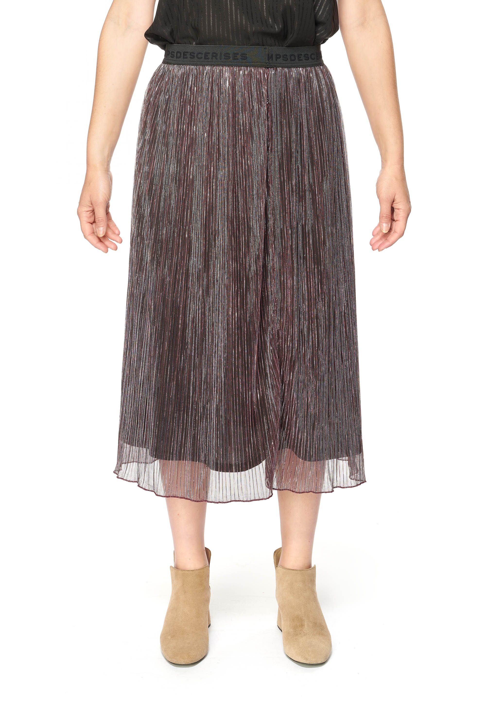 Le Temps Des Cerises Sommerrock mit Markenprint am Bund NH8586
