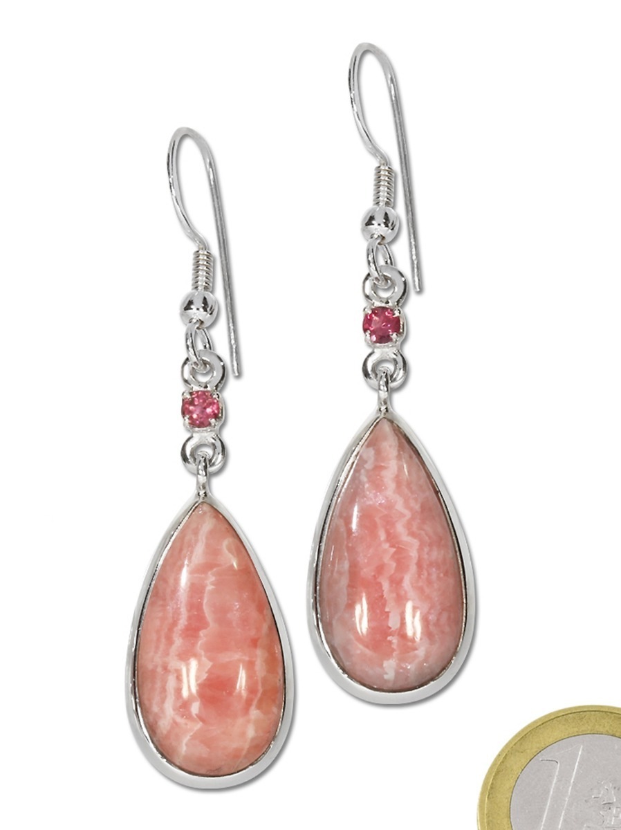 Adelia´s Paar Ohrhänger »Rhodochrosit Fisch 925 Silber Edelstein Ohrhänger«, Fisch Steinschmuck ist Naturschmuck