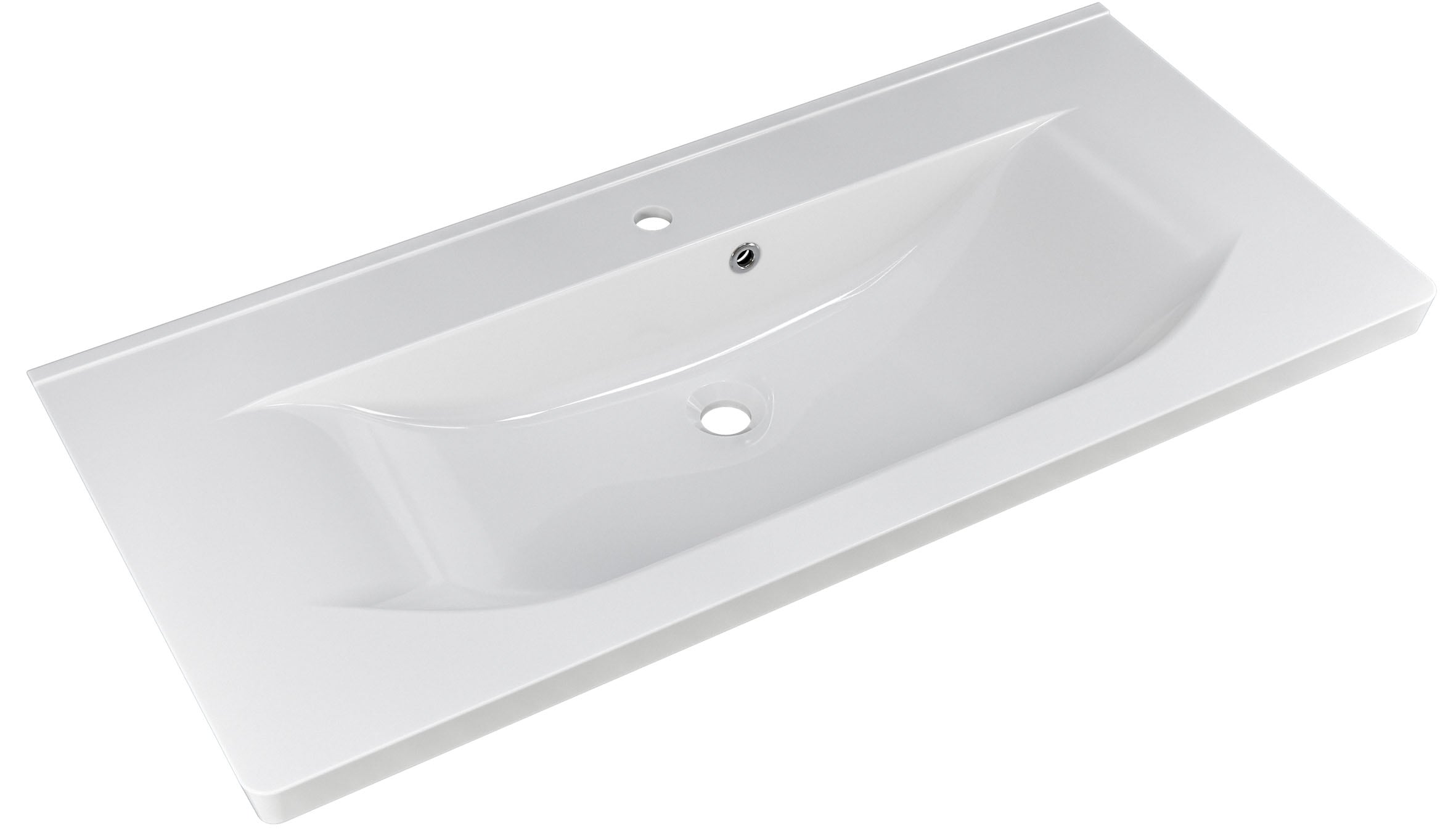 Saphir Badmöbel-Set »Trentino 2-tlg Mineralmarmor-Waschtisch, Spiegelschrank mit LED-Profil«, (3 St.), Badmöbel-Set 110cm breit, inkl. Türdämpfer, 3 Türen, 2 Auszügen