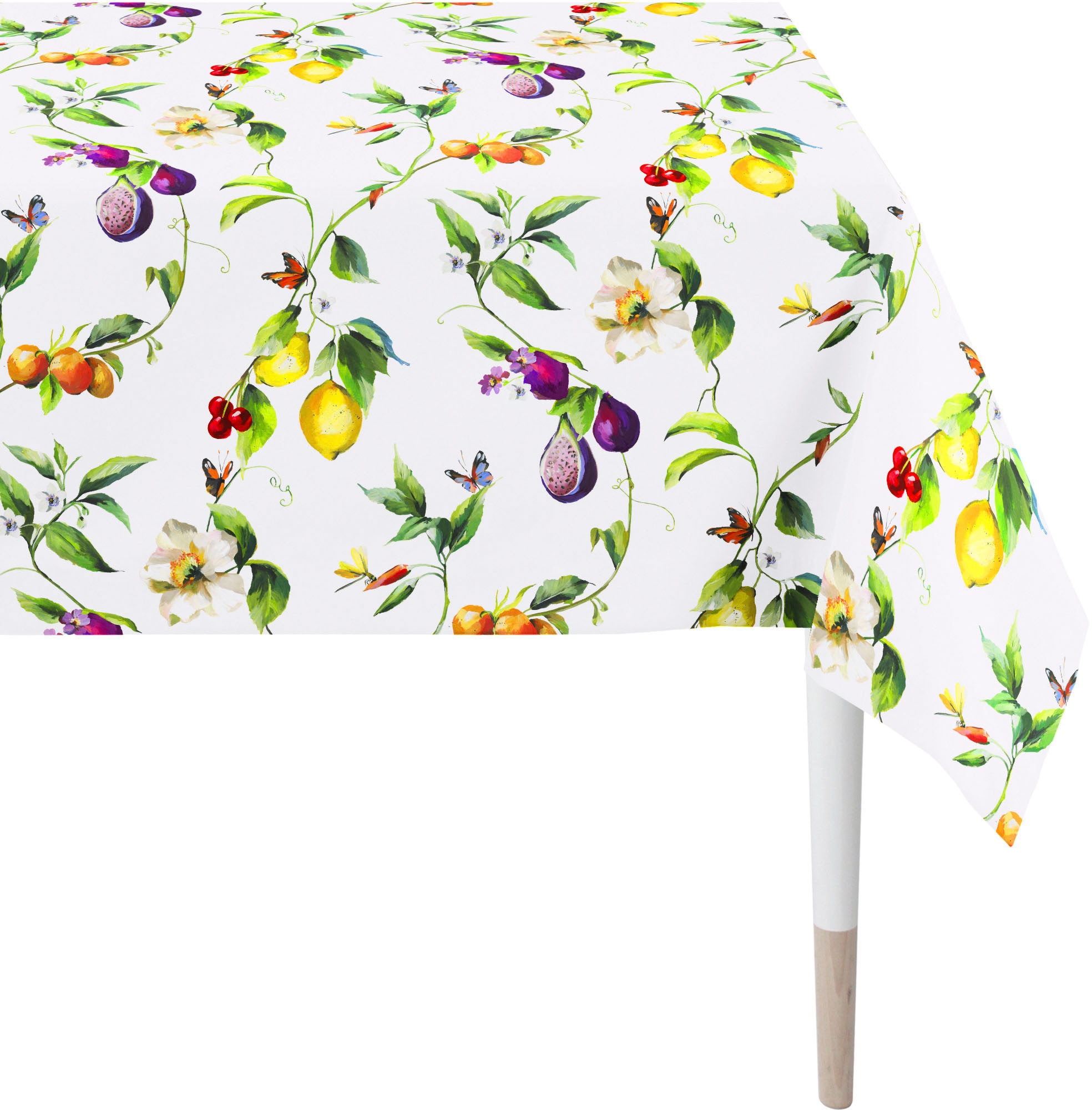 APELT Tischdecke »6851 SUMMERTIME, Sommerdeko, Sommer«, (1 St.), mit Blüten und Früchten, Digitaldruck