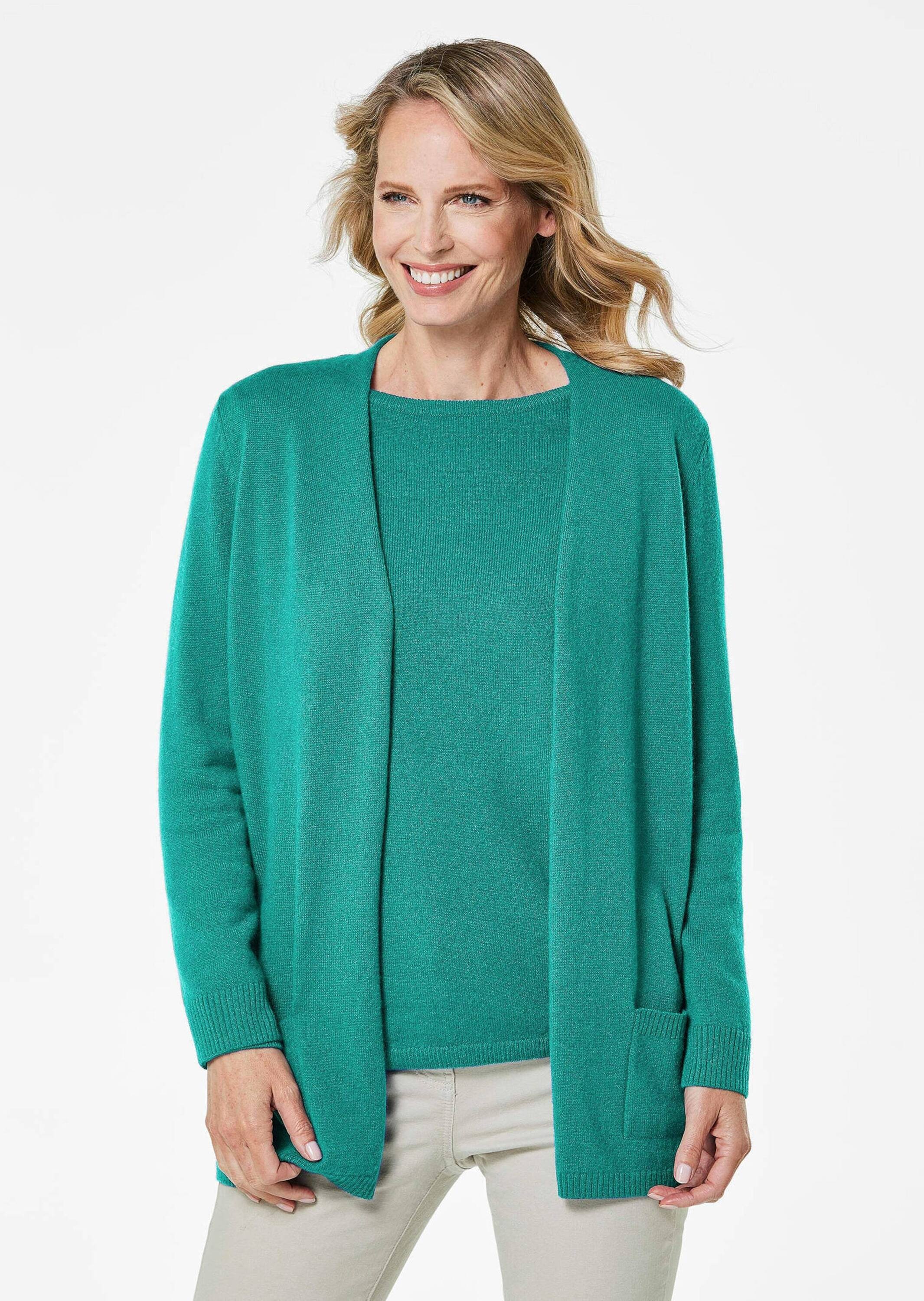 GOLDNER Strickjacke "Kurzgröße Langarm Feinstrick-Cardigan" Ohne günstig online kaufen