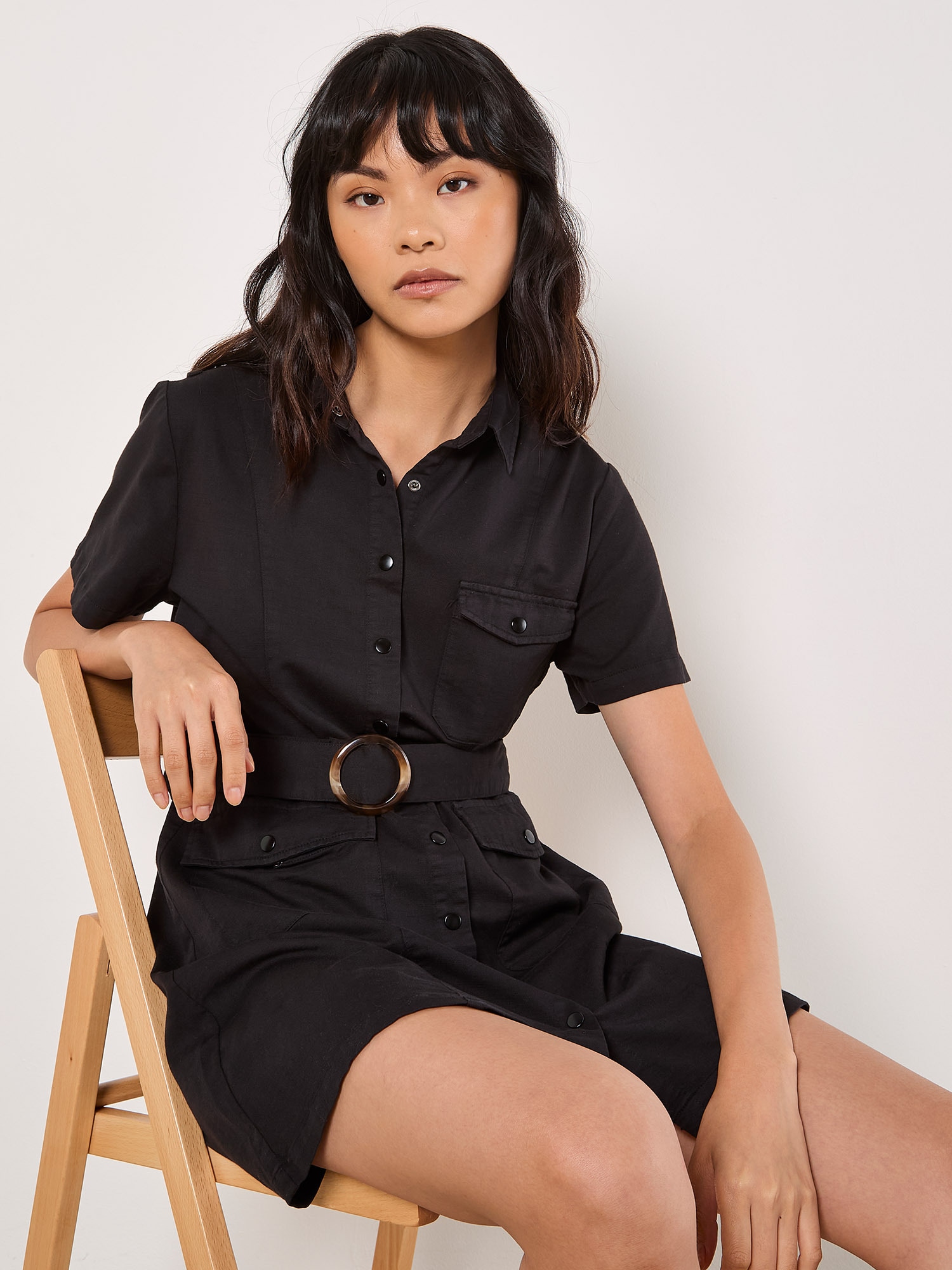 Apricot Shirtkleid »Cargo-Kleid« 2 tlg. mit Schnalle