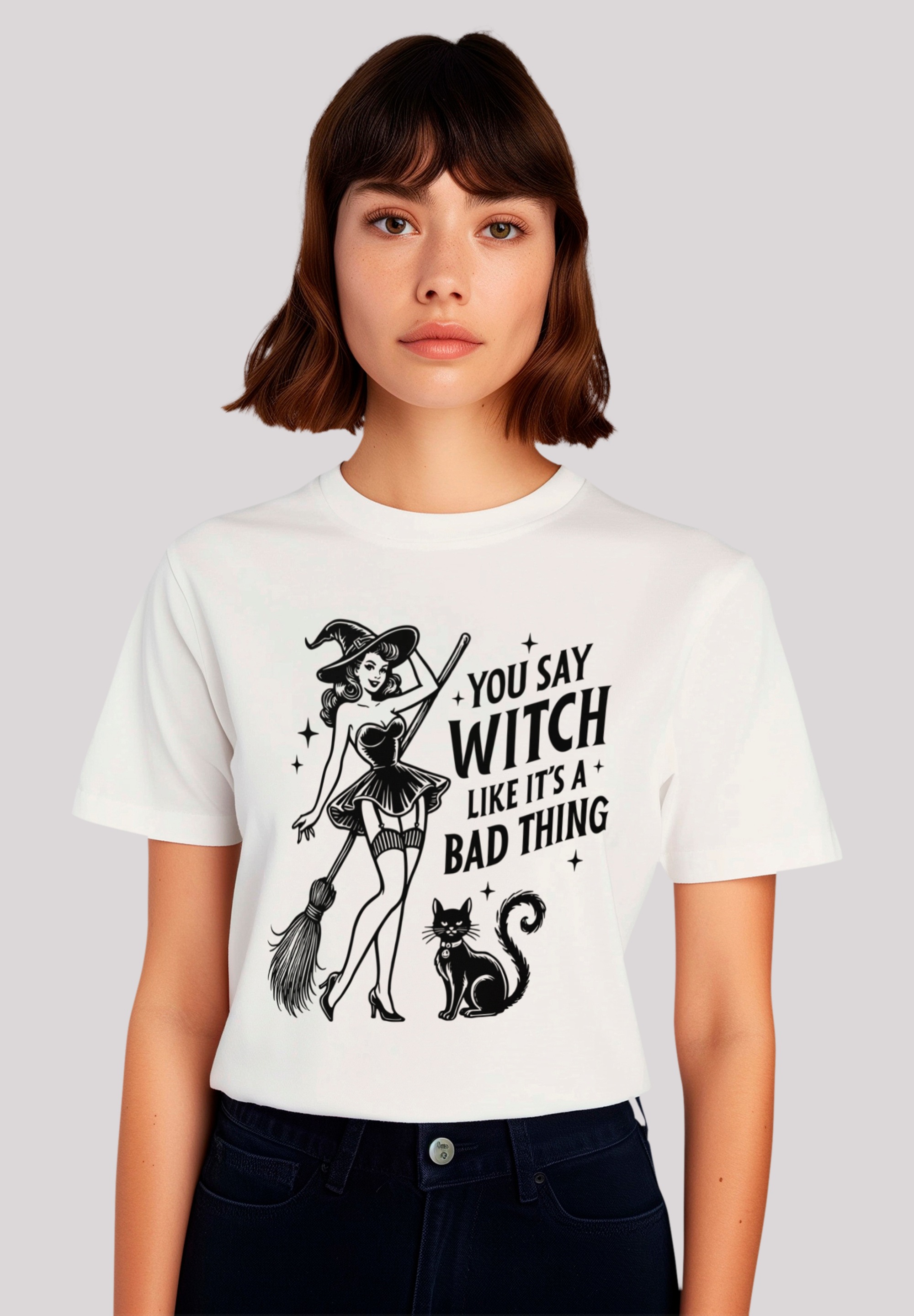 F4NT4STIC T-Shirt "Halloween you say witch like its a bad thing", Premium Q günstig online kaufen