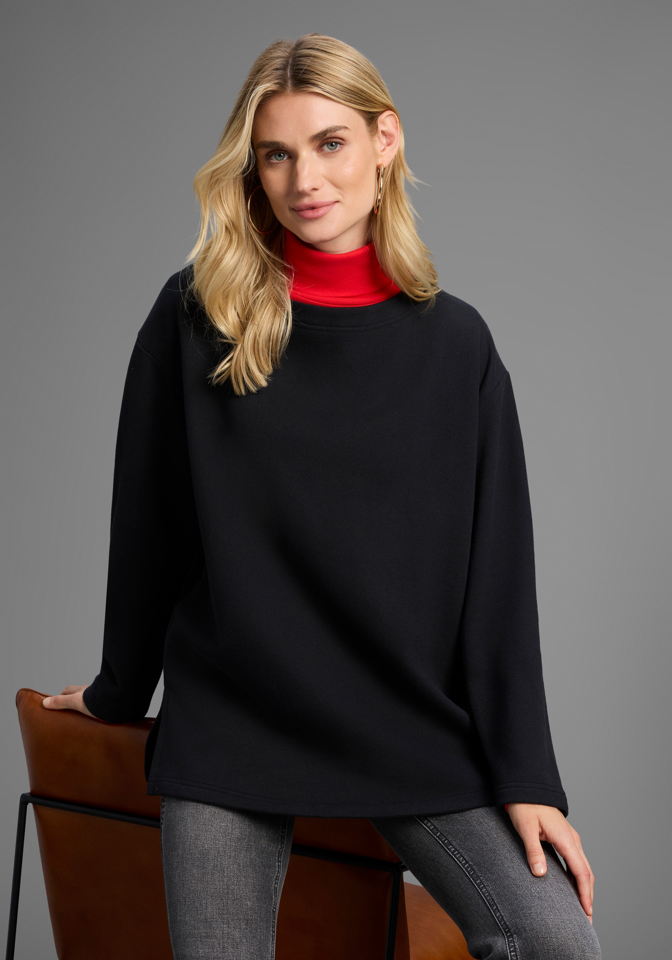 Laura Scott Sweater, Lässig-weiter Sweater mit komfortabler Passform und Se günstig online kaufen
