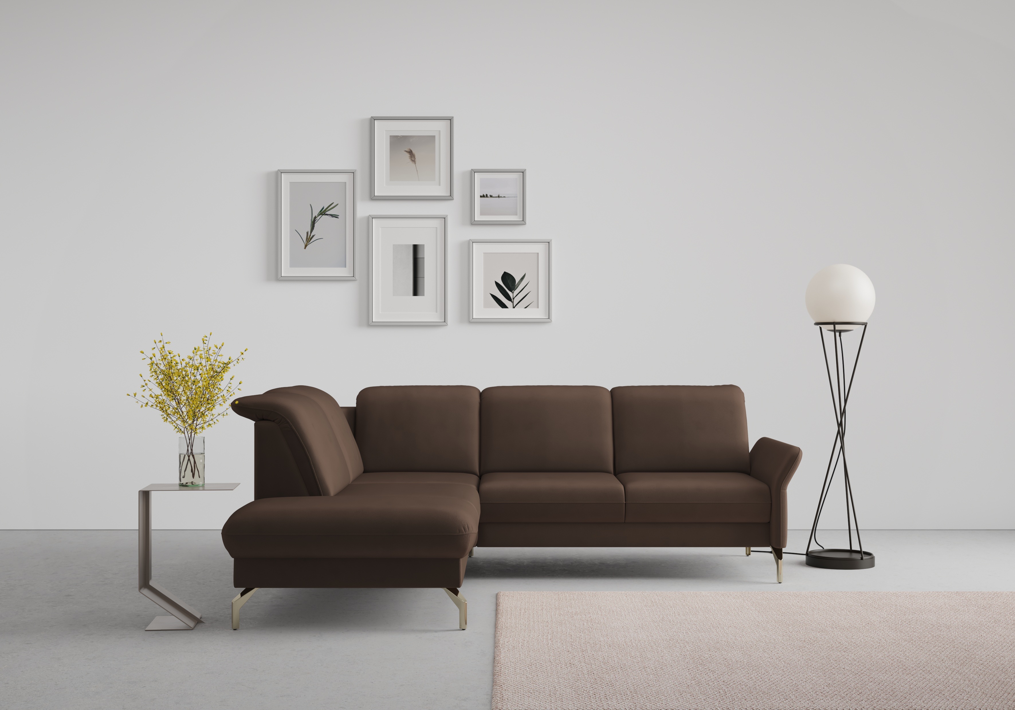 Thumbnail - sit&more Ecksofa "Fashion L-Form", wahlweise mit Kopfteilverstellung, Vorziehsitz, motorisch, Nickelfüße