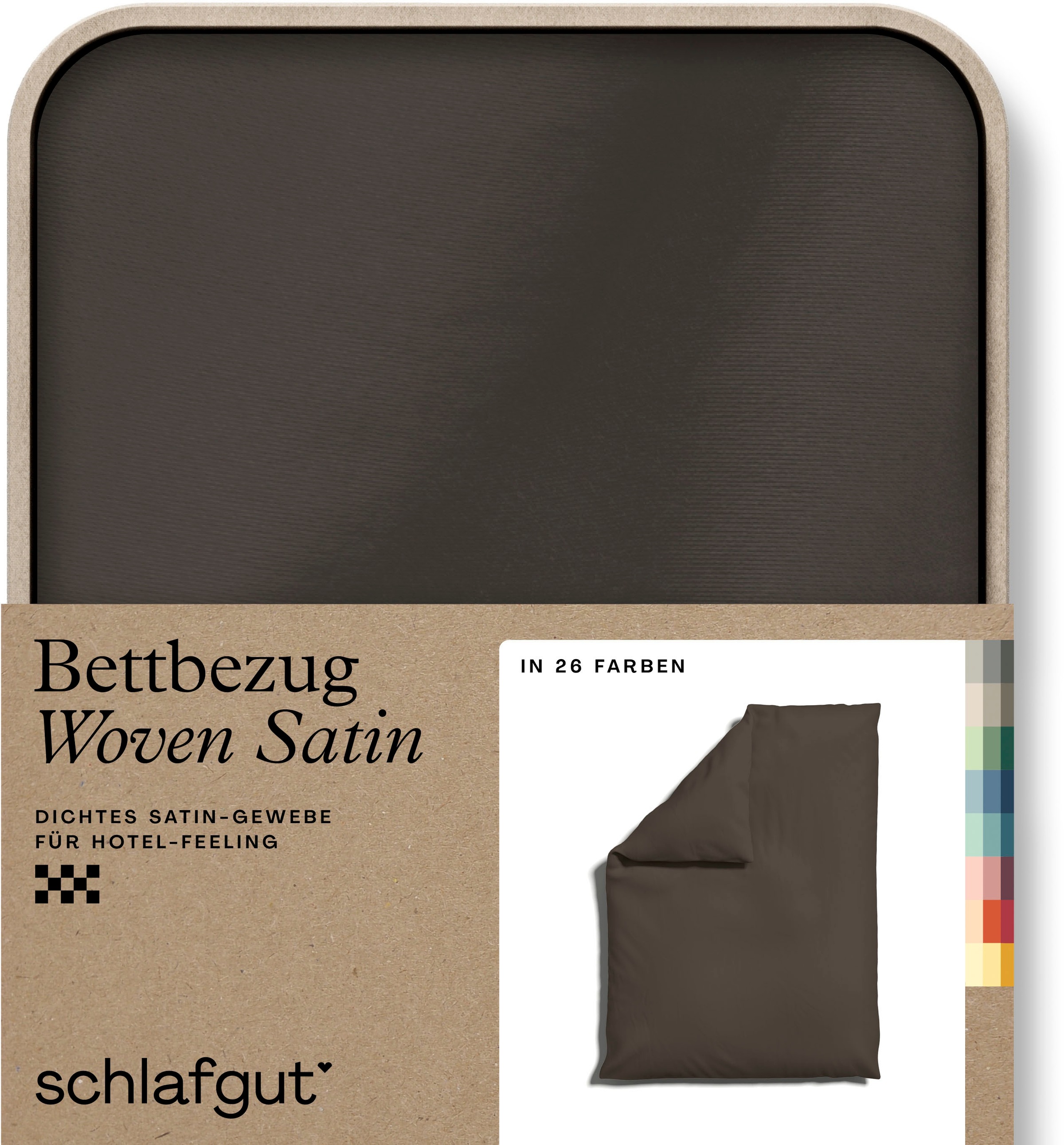 Schlafgut Bettbezug "Premium Woven Satin, 100% Baumwolle, Fadendichte 300TC" besonders dicht gewebt, Mix & Match: passender Kissenbezug erhältlich