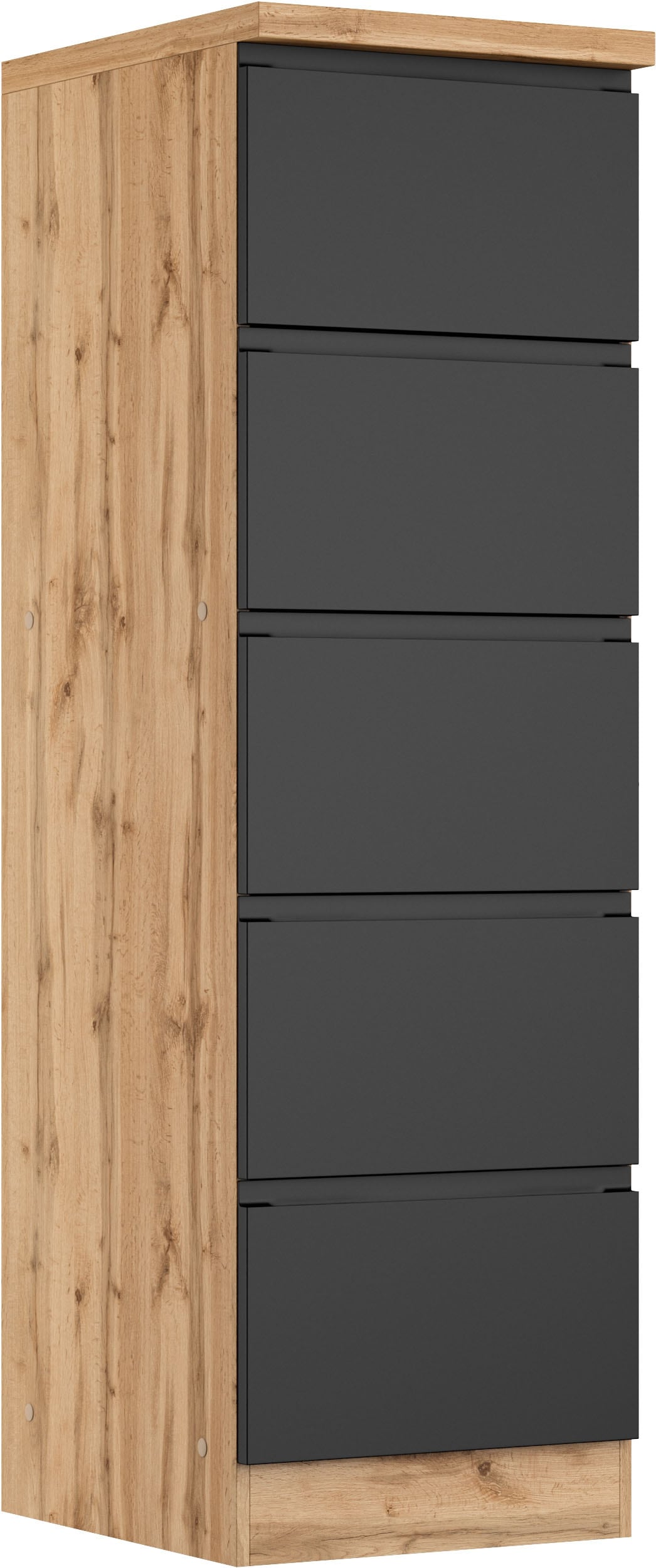 KOCHSTATION Vorratsschrank "KS-Virginia,neu in verbesserter Ausführung" Stauraum, Softclose, mit CPL-Arbeitsplatte, Breite 60 cm, 5 Auszüge, Soft-Close-Funktion