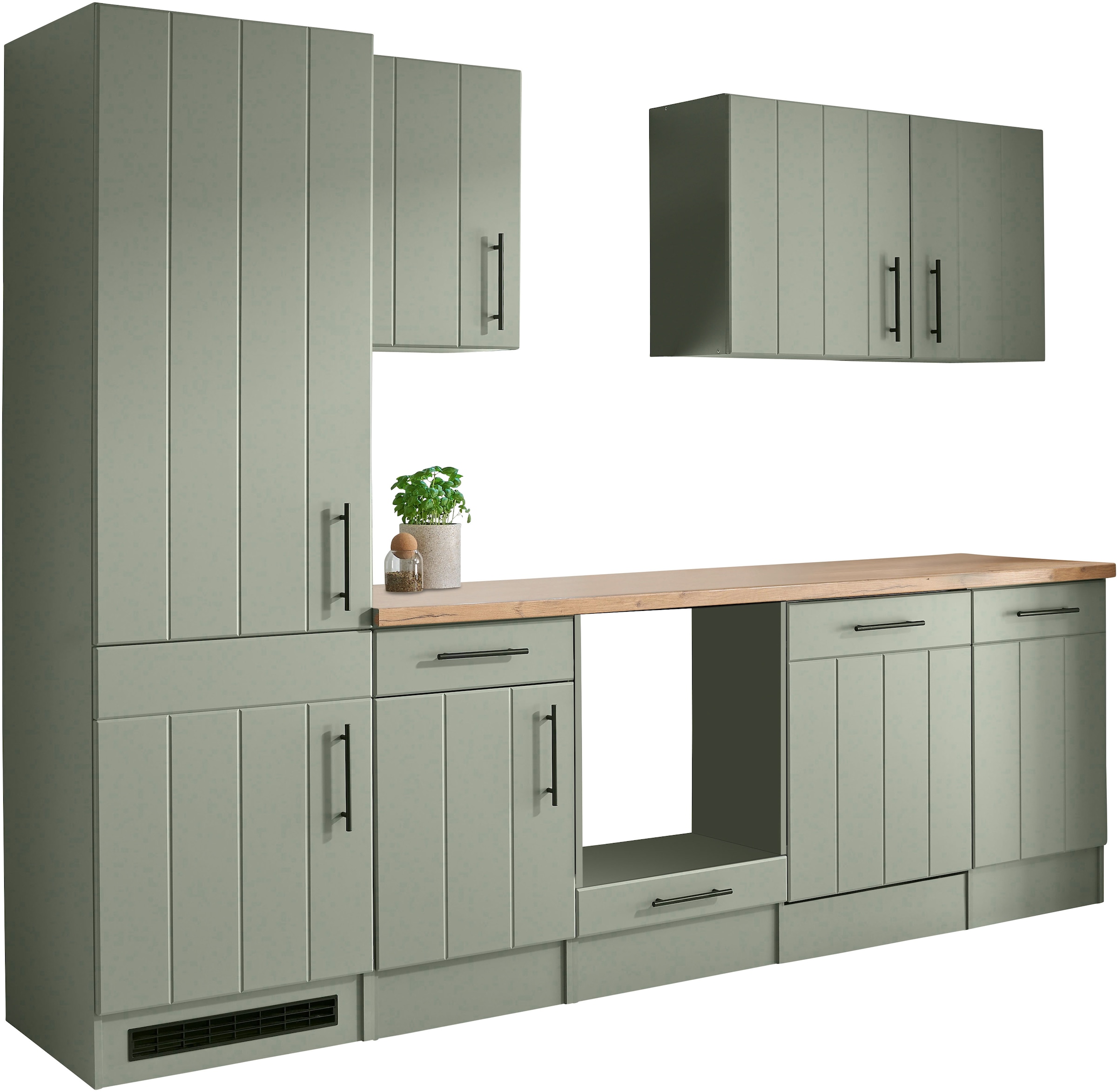 RESPEKTA Küche »Anton« Breite 280 cm, 90 cm Arbeitshöhe, wahlweise mit und ohne E-Geräte