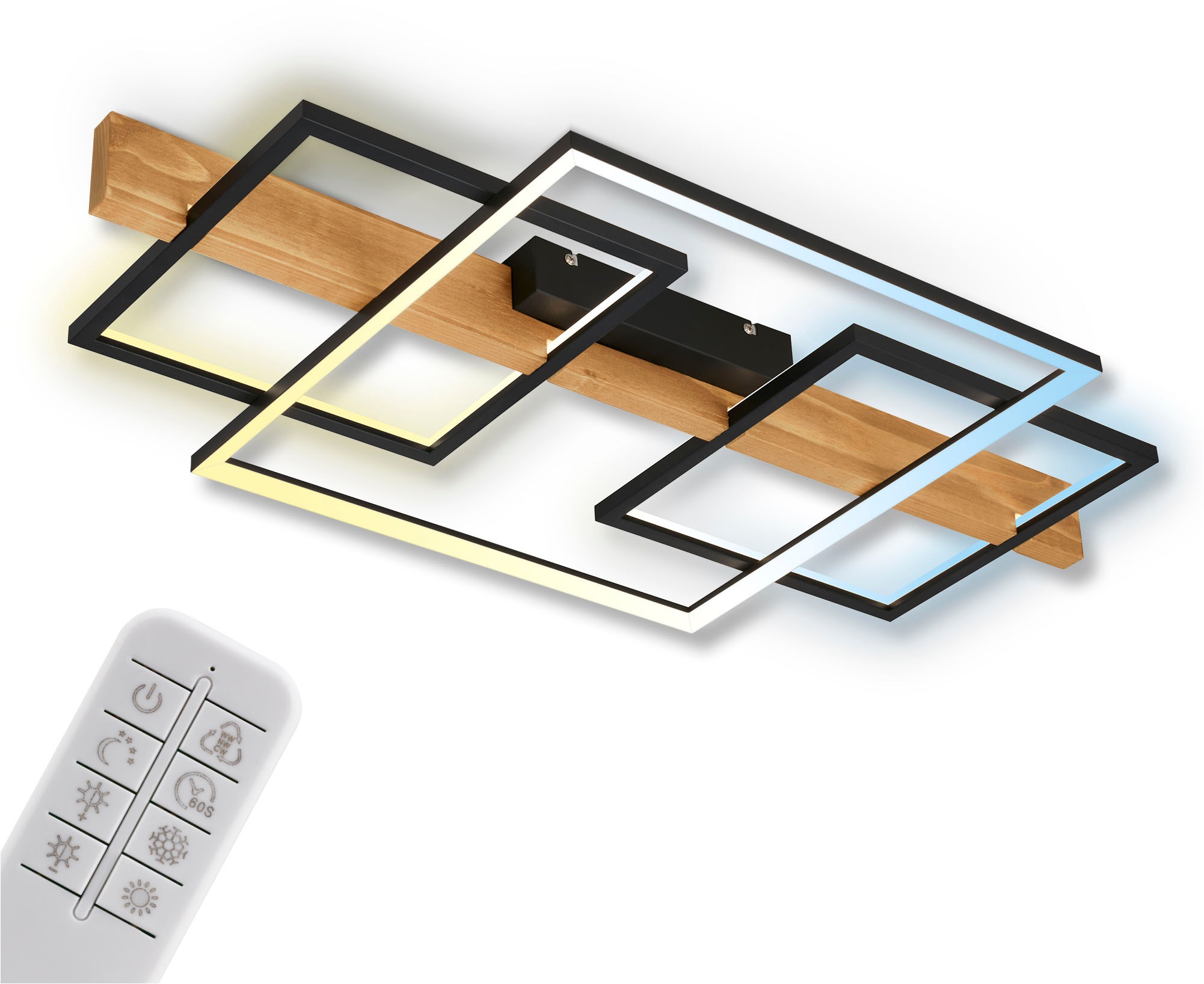 Deckenleuchte "CADRE Deckenleuchte", schwarz, BRILONER LEUCHTEN, Wohnzimmer, Leuchten