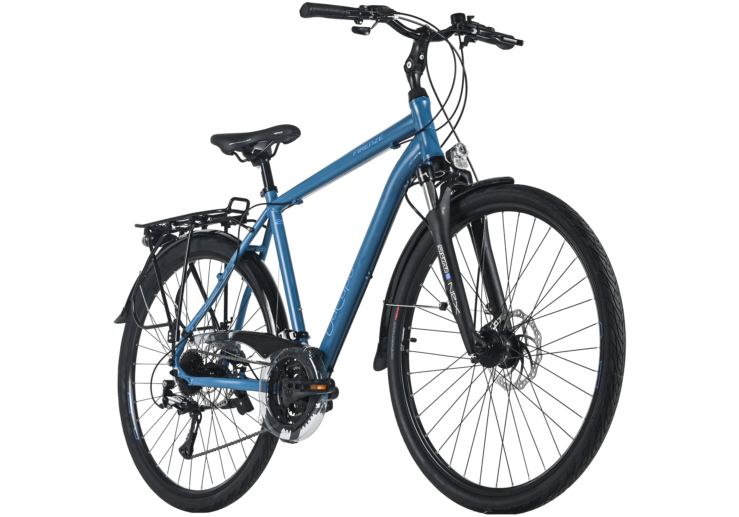 Dacapo Trekkingrad »Firenze 200 Blau 24 Gänge RH 53 cm mechanische Scheibenbremsen« 24 Gang Shimano Acera Schaltwerk Kettenschaltung