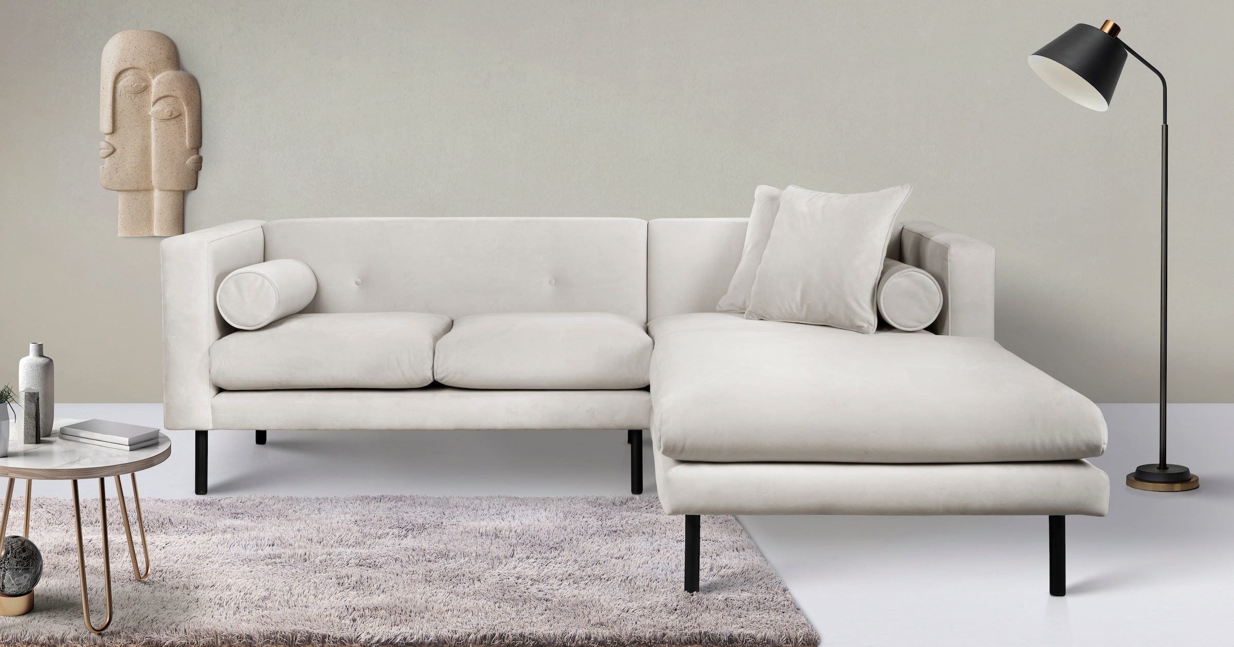 Home affaire Ecksofa "Lillibeth L-Form Designsofa, Maße B/T/H: 240/173/83 c günstig online kaufen