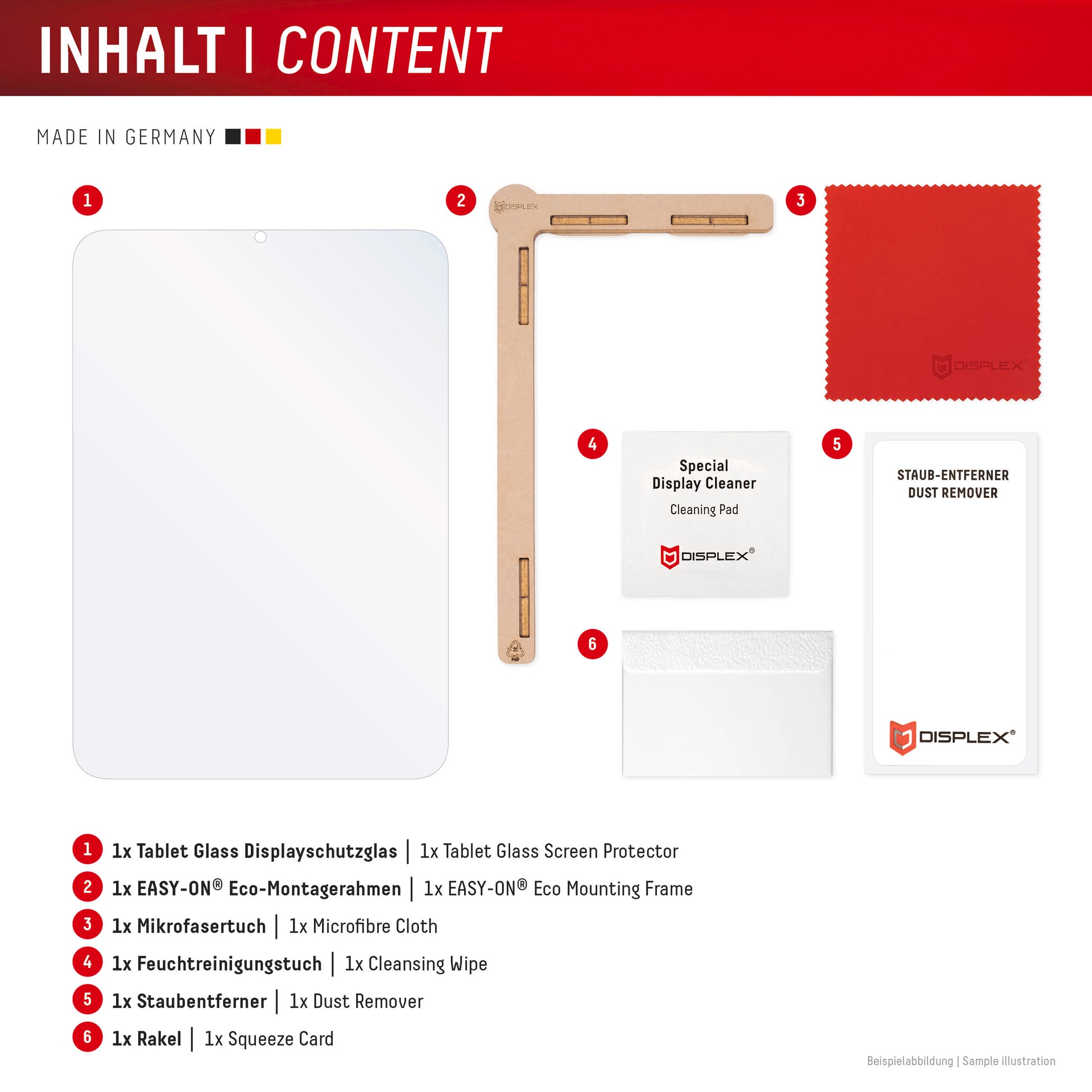 Displex Displayschutzglas »Tablet Glass«, für Samsung Galaxy Tab S10 FE+, Displayschutzfolie, Schutzfolie, Bildschirmschutz, kratz- & stoßfest