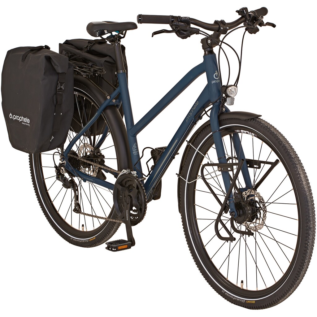 Prophete Trekkingrad »ENTDECKER 20.BTT.10 Trekking-Bike 28"«, 24 Gang, Shimano, Shimano Altus Schaltwerk, Kettenschaltung, (mit Packtaschen)