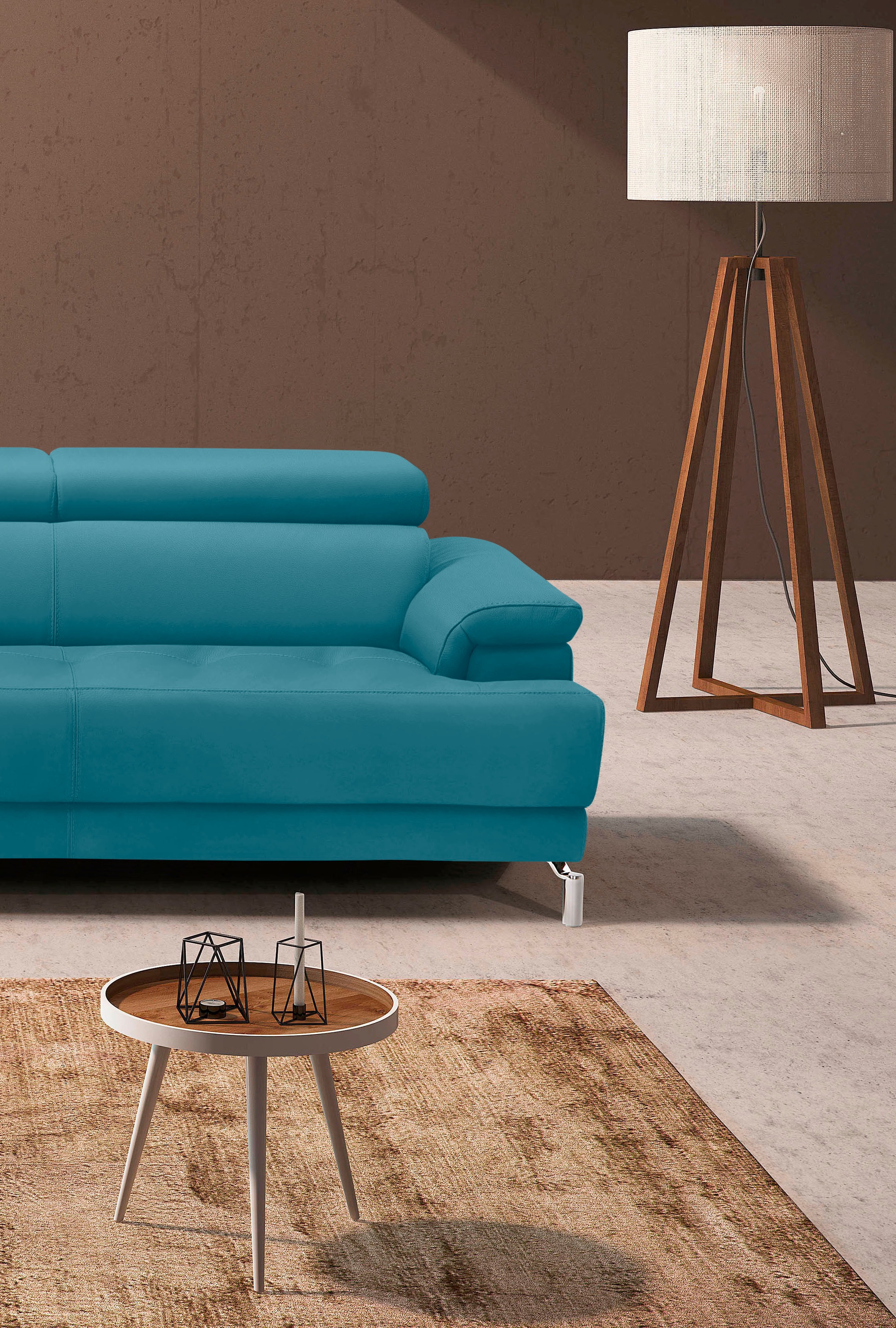 Egoitaliano Ecksofa »Soul, extravagantes Designsofa, Megasofa, super bequem, tolle Details«, mit Trapez-Abschlußelement, inkl verstellbarer Kopfteile
