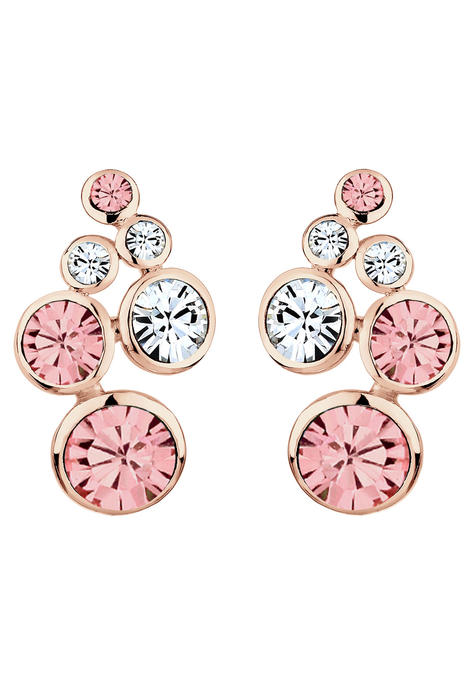 Elli Paar Ohrstecker »Ohrstecker Kristalle Glamour rosegold«