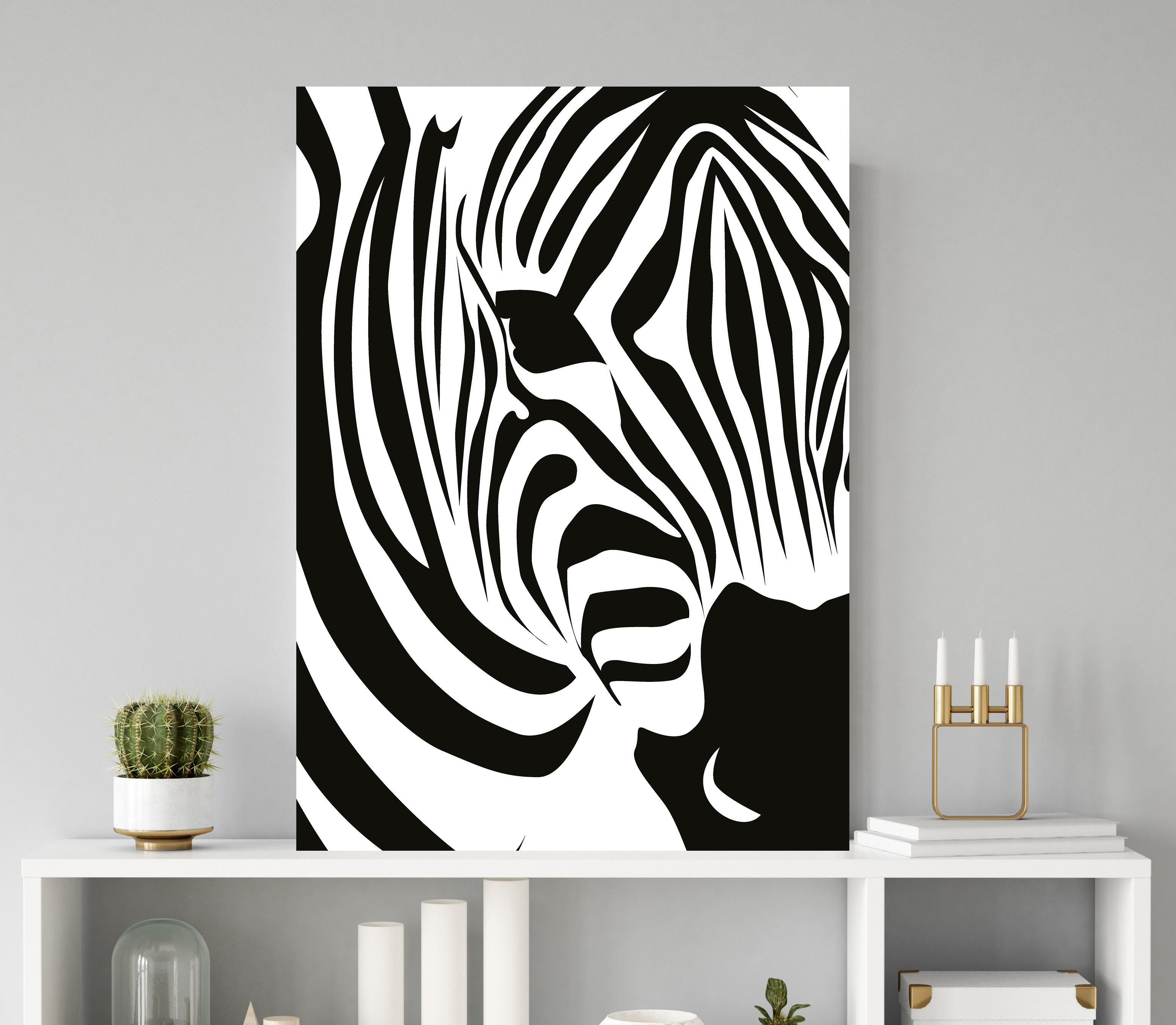 queence Metallbild "Zebra" Schwarz-Weiß Tiere Zebras 1 Stk. tlg. Stahlschilder