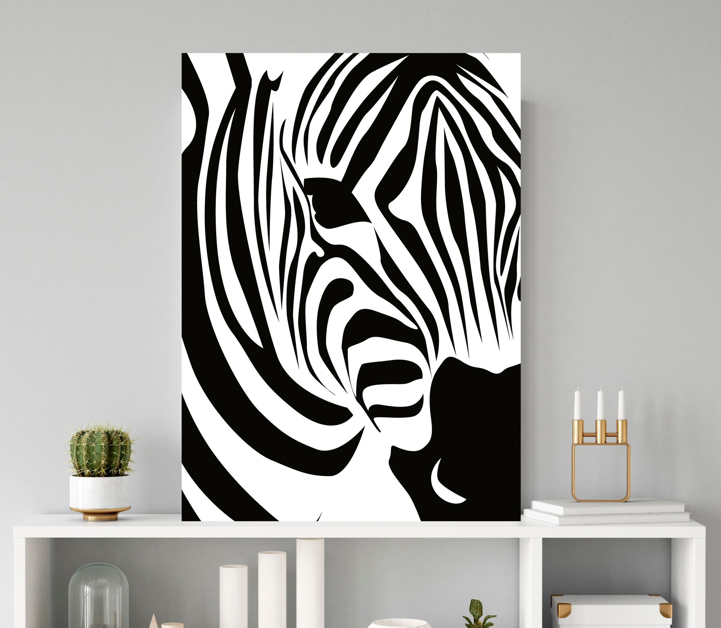 queence Metallbild "Zebra", Zebras-Schwarz-Weiß-Tiere, (1 St.), Stahlschild günstig online kaufen