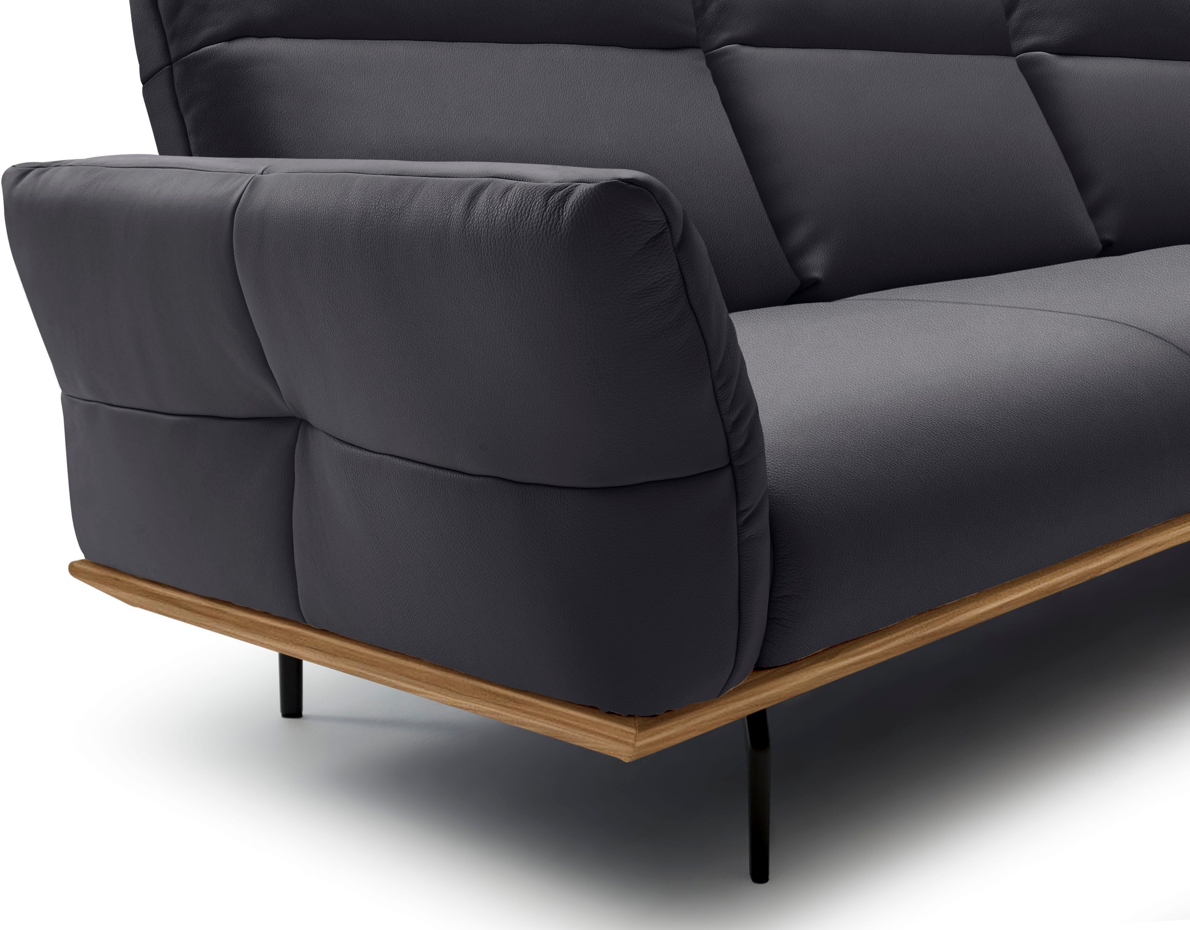 Creation BY ROLF BENZ Ecksofa »CR.460«, Sockel in Nussbaum, Winkelfüße in Umbragrau, Breite 298 cm