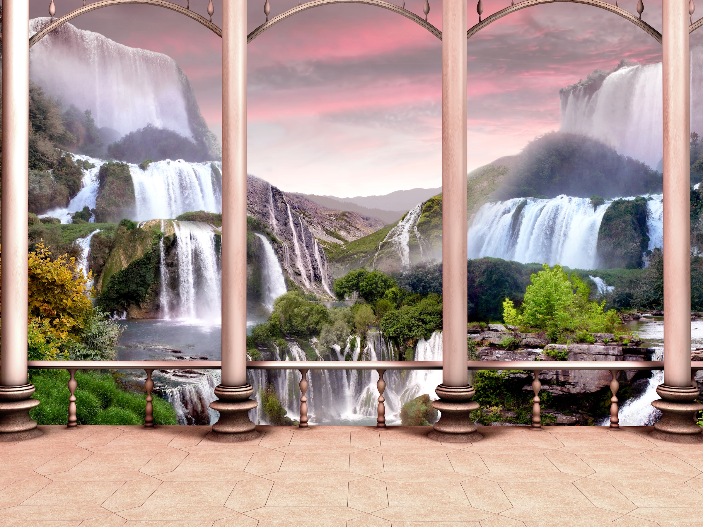 Papermoon Fototapete "Waterfall Design" glatt