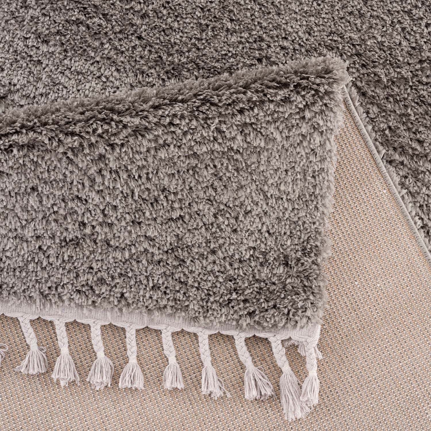 Carpet City Hochflor-Teppich »Pulpy 100«, rechteckig, 30 mm Höhe, Läufer, weich, mit Fransen, uni, viele Größen, Wohnzimmer, Schafzimmer