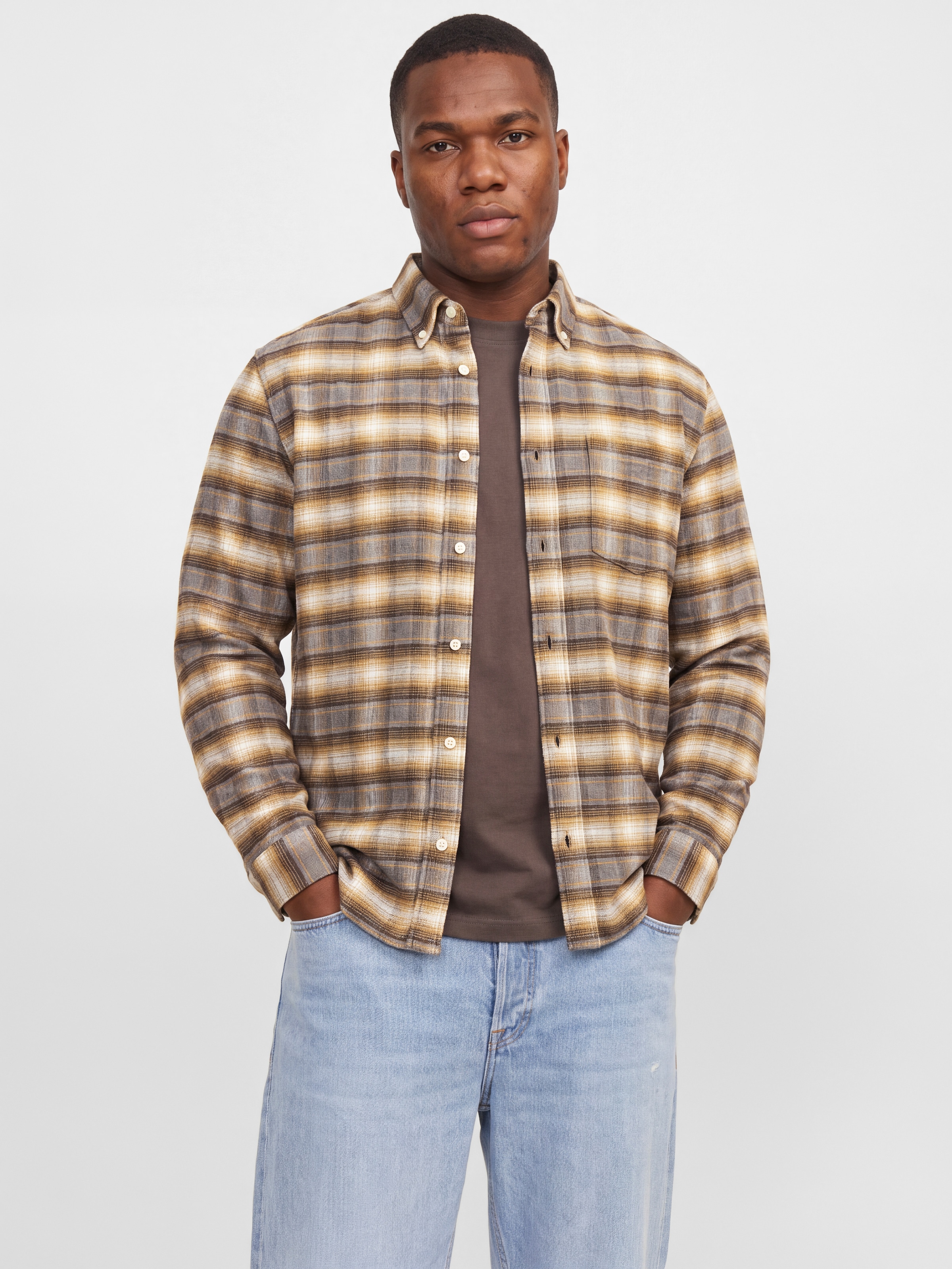 Jack & Jones PlusSize Langarmhemd »JPRBLUSTANLEY FLANNEL L/S SHIRT BF PLS« Baumwolle, regular fit