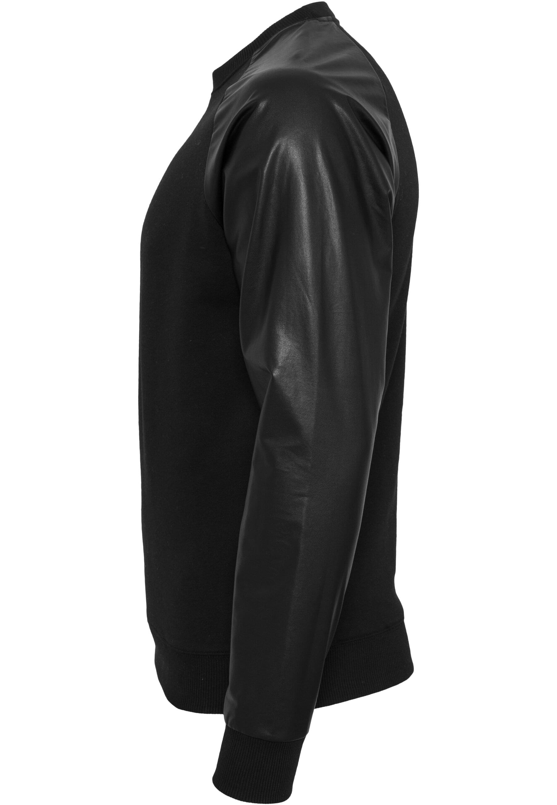 URBAN CLASSICS Rundhalspullover »Urban Classics Herren Raglan Leather Imitation Crew«, (1 tlg.)
