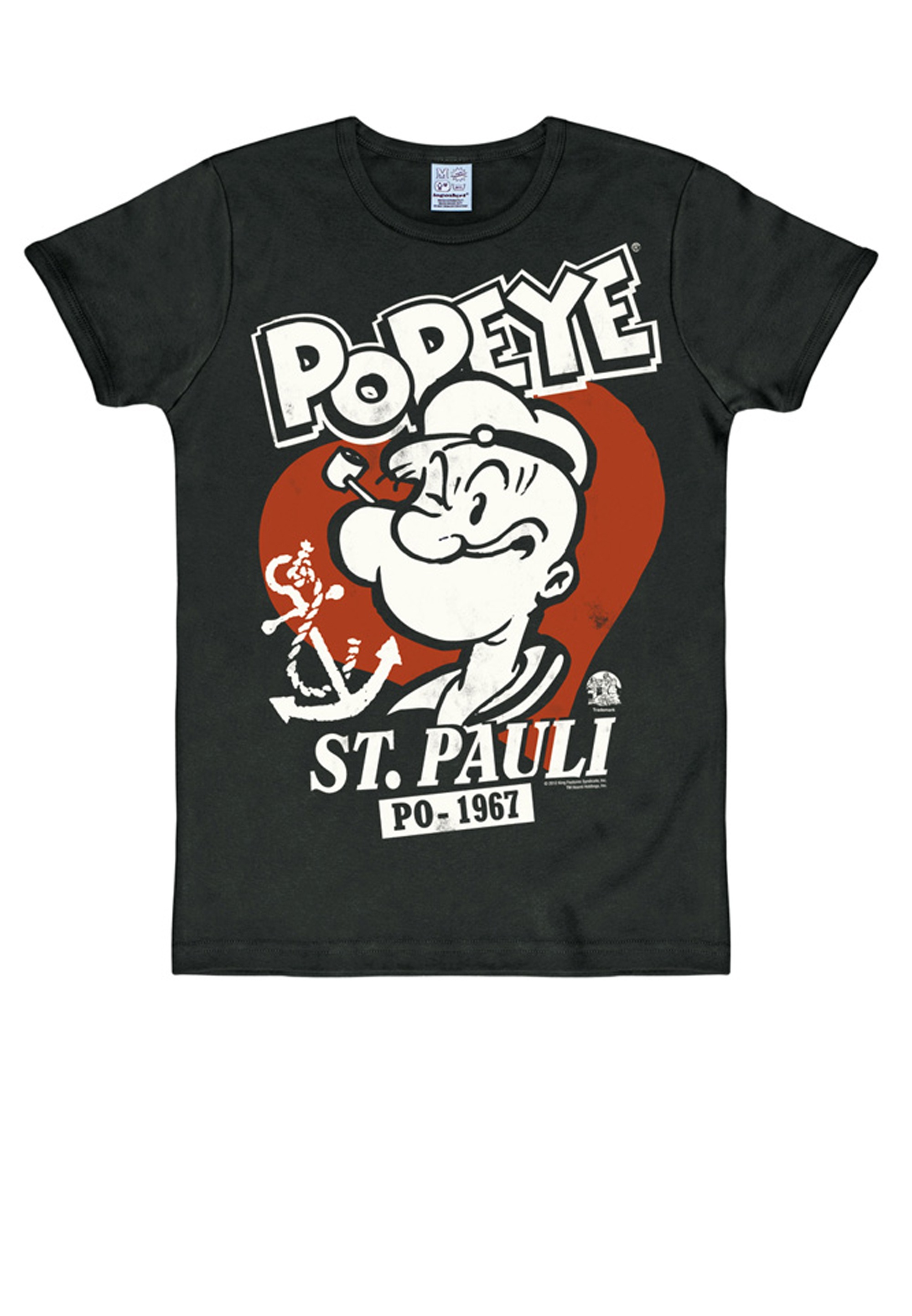 LOGOSHIRT T-Shirt »Popeye - St. Pauli - PO 1967«, mit tollem Popeye-Frontprint