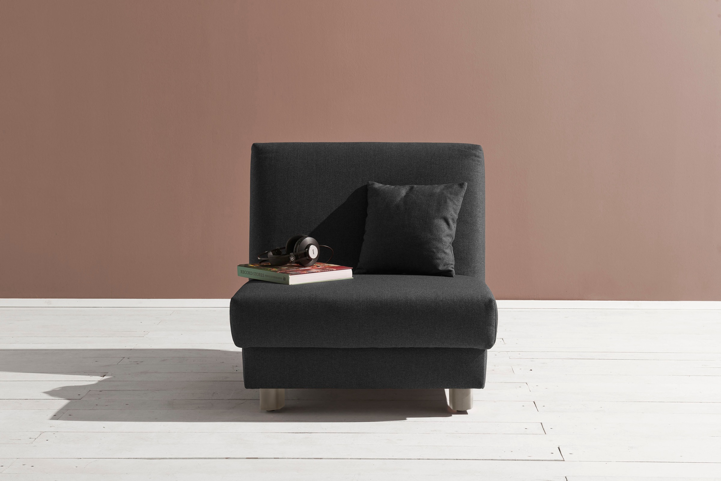 ell + ell Schlafsofa »Enny«, Liegefläche Breite 80 cm, Liegehöhe 40 cm, Füße alufarben, Rückenlehne