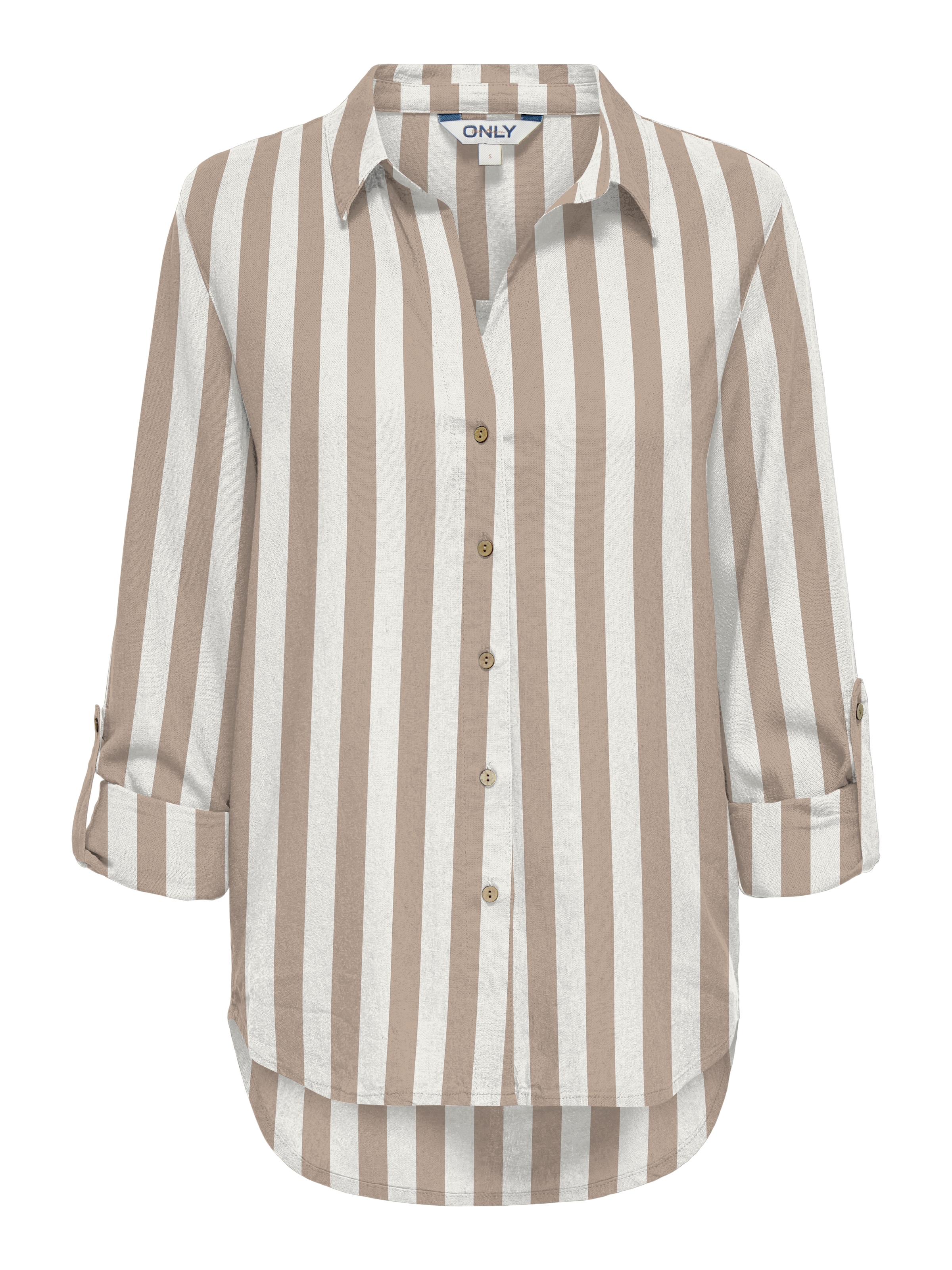 ONLY Hemdbluse "ONLGOA 3/4 STRAP LINEN BL SHIRT CC PNT" mit Leinen, umschla günstig online kaufen