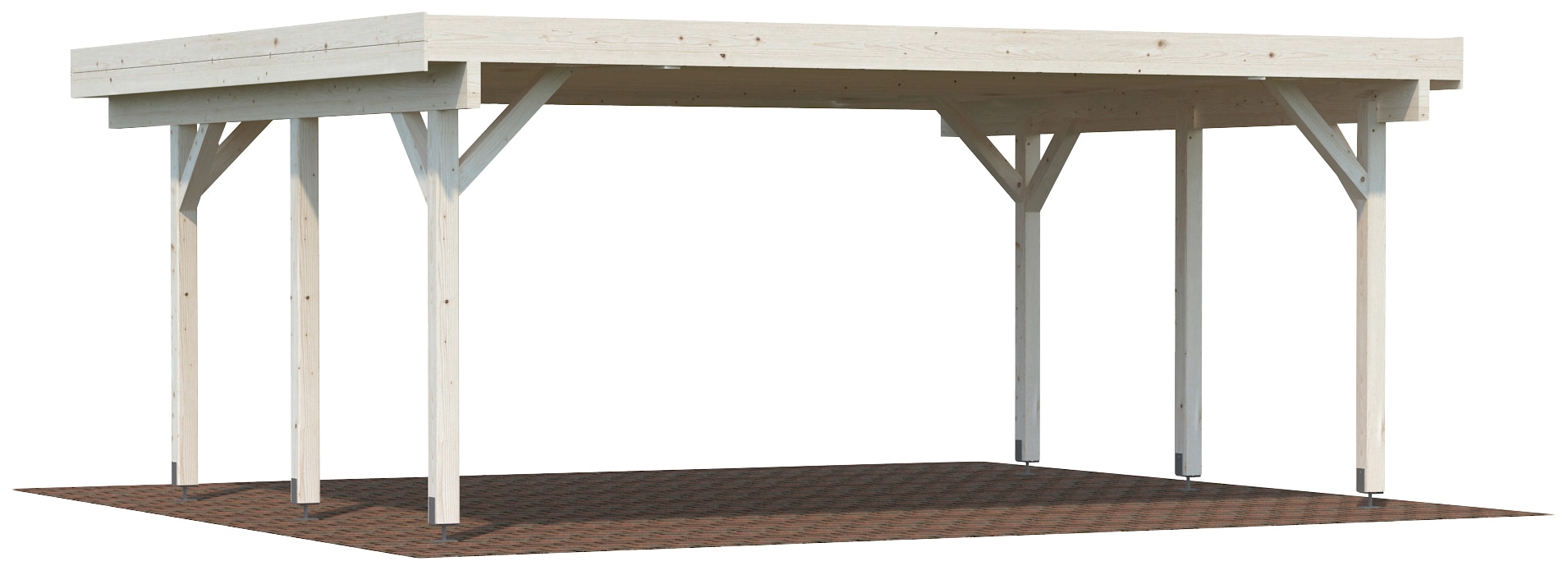 Palmako Doppelcarport "Karl" Massivholz natur