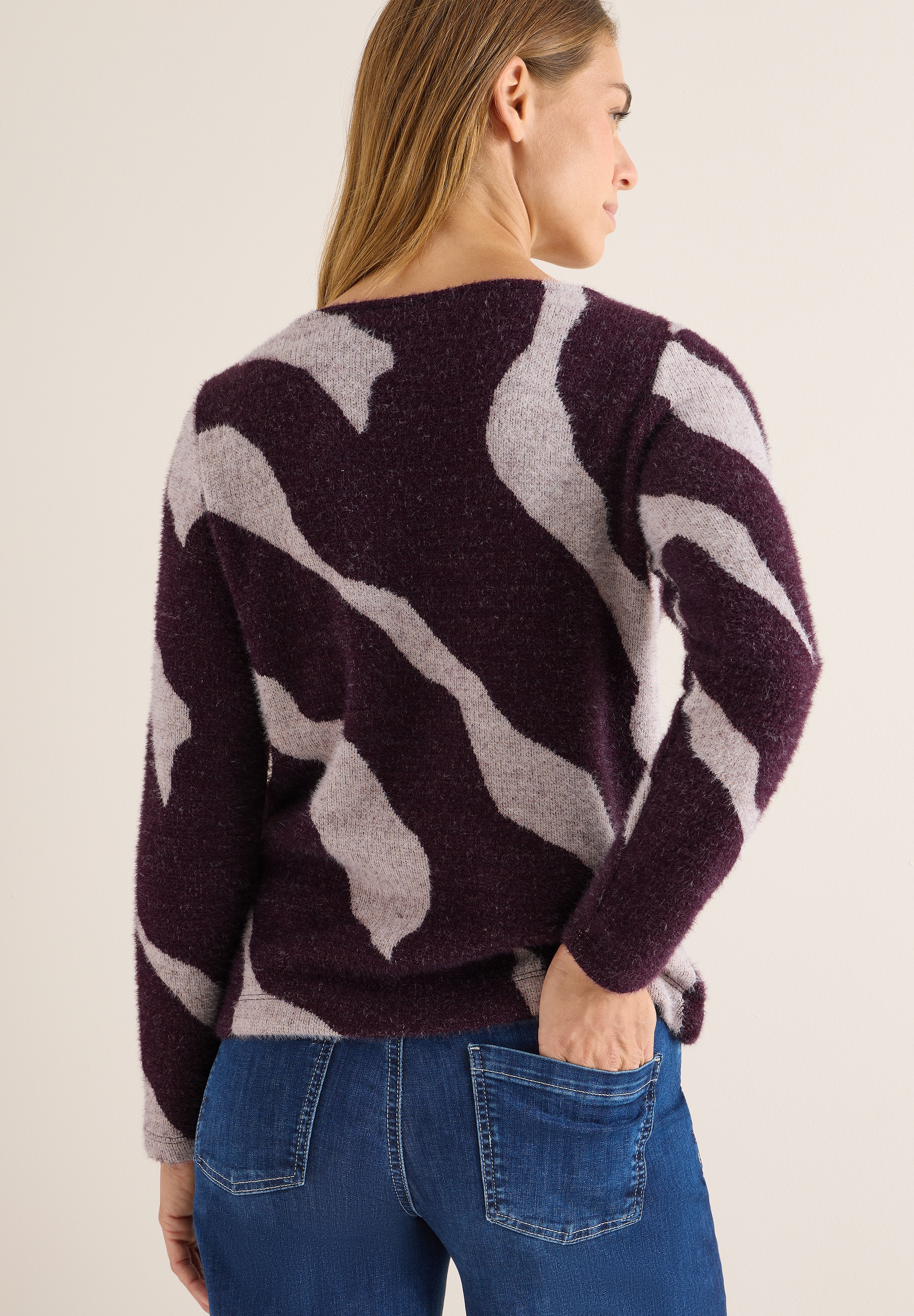 Cecil Strickpullover, mit grafischem Muster und in Federgarn-Qualität