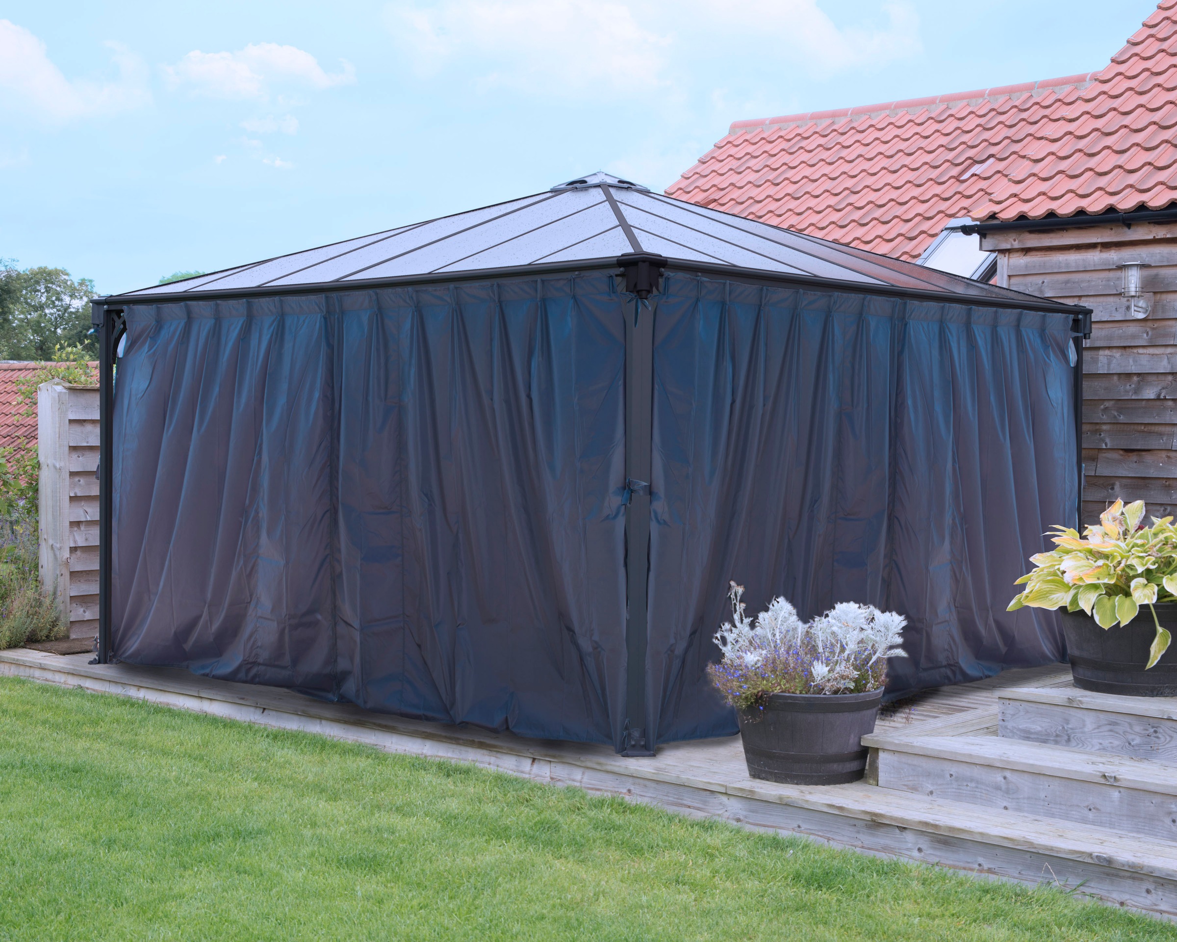 Palram - Canopia Pavillonseitenteil, Vorhangset 4m und 5m 217 x 465cm