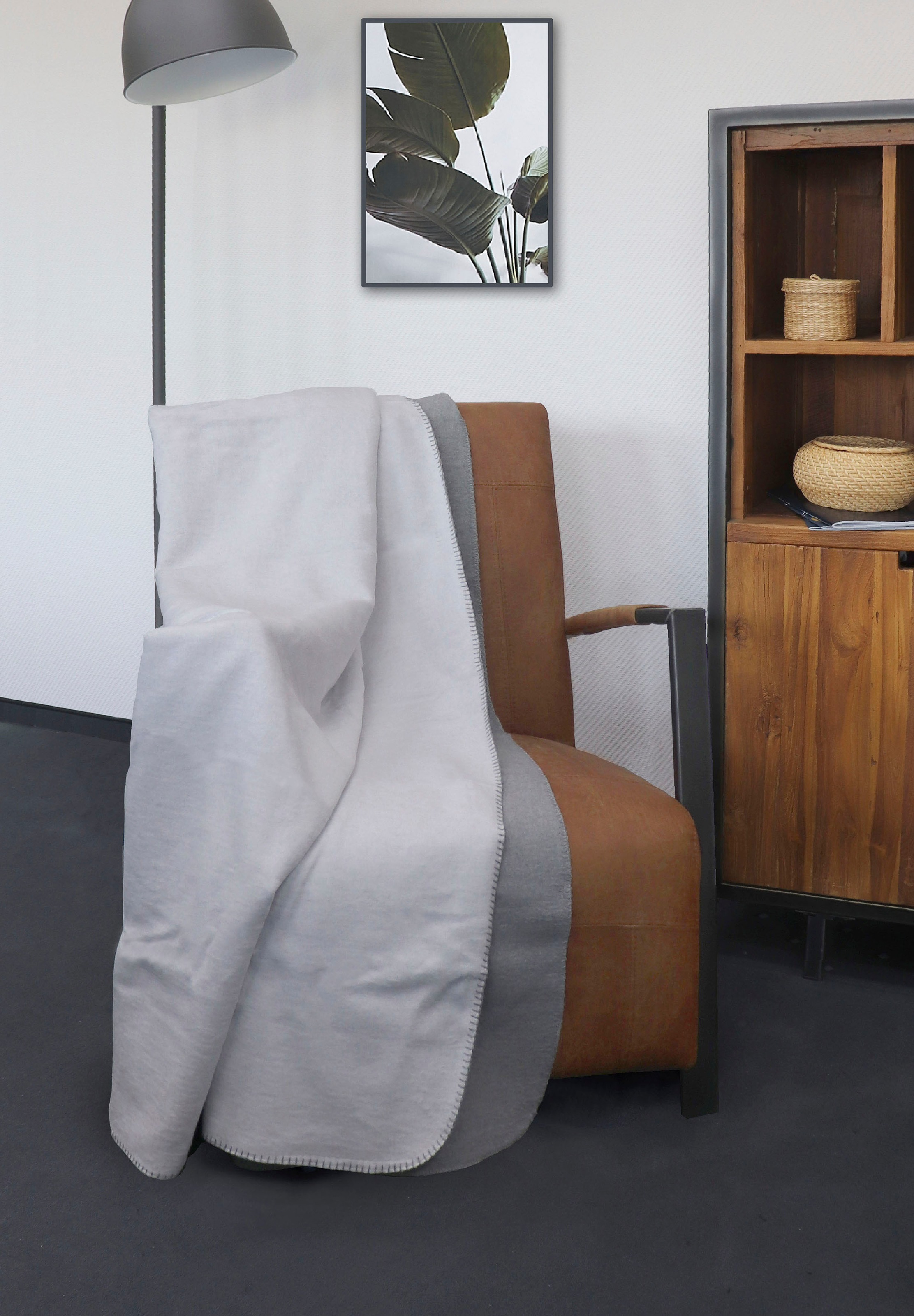 Biberna Wohndecke "Eva" wohlig warme Melange Decke aus 100% Baumwolle - mad günstig online kaufen