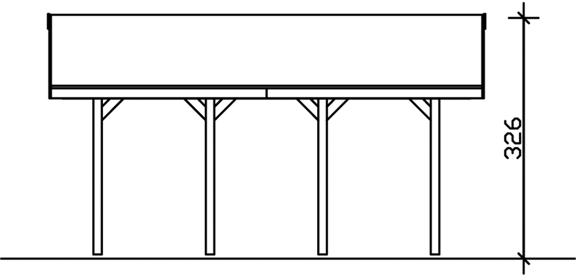 Skanholz Einzelcarport »Wallgau«, Nadelholz, 340 cm, Grün, mit Dachlattung