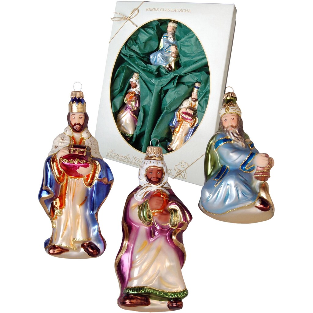 Krebs Glas Lauscha Christbaumschmuck »Die heiligen drei Könige, Weihnachtsdeko, Christbaumschmuck«, (Set, 3 tlg.)