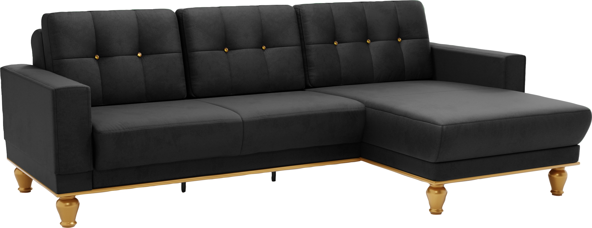sit&more Ecksofa »Orient 5 L-Form«, mit Strass-Stein, wahlweise mit Bettfunktion und Bettkasten