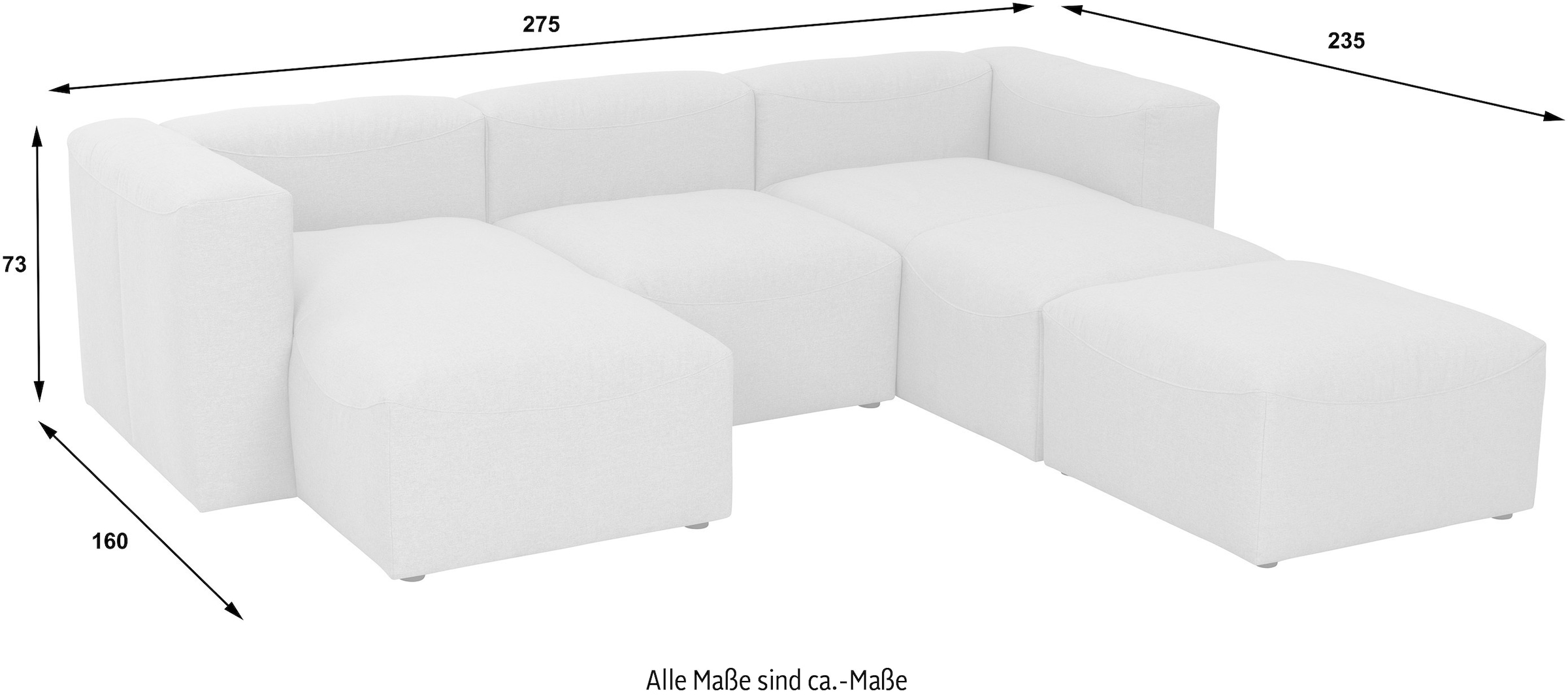 Max Winzer® Wohnlandschaft »Lena«, (Spar-Set, 4 St.), Sofa-Set 04 aus 4 Sitz-Elementen, individuell kombinierbar
