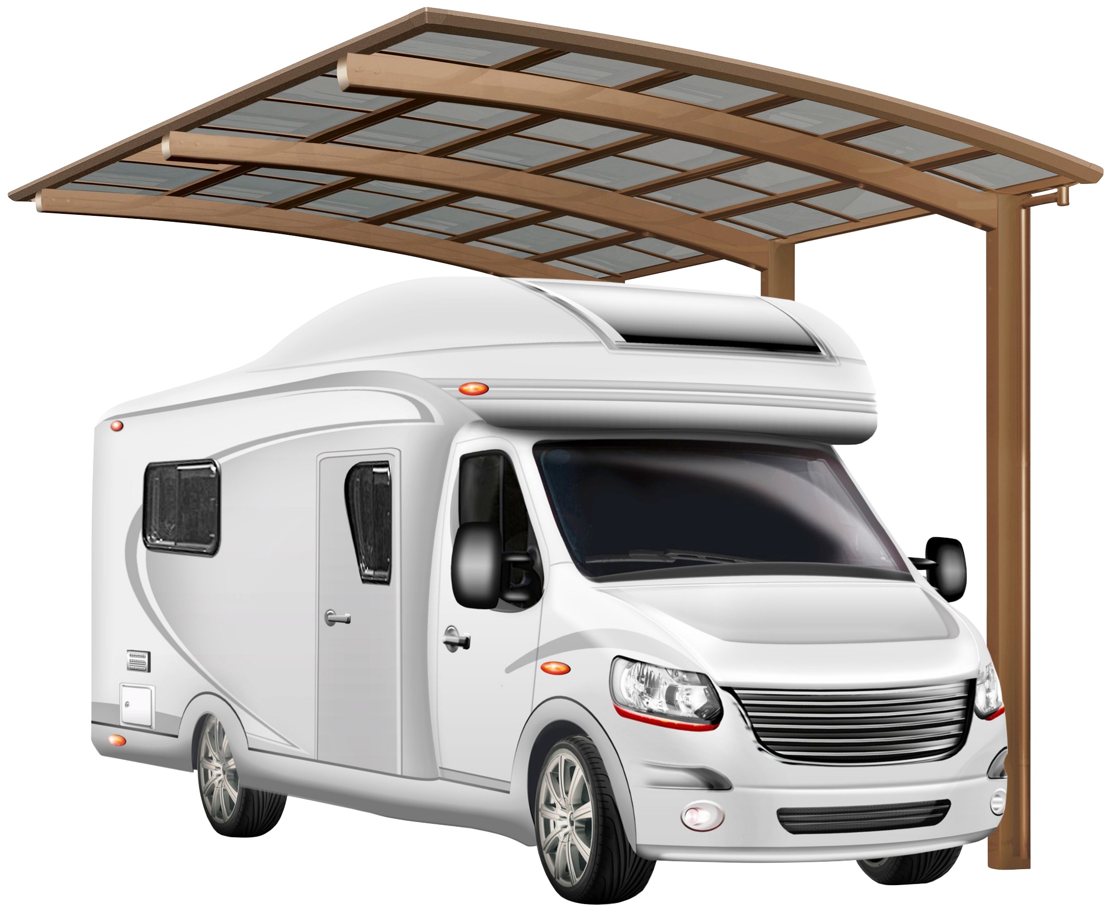 Ximax Einzelcarport "Portoforte Caravan Typ 80 Standard-bronze", Aluminium, 254 cm, bronze, Aluminium