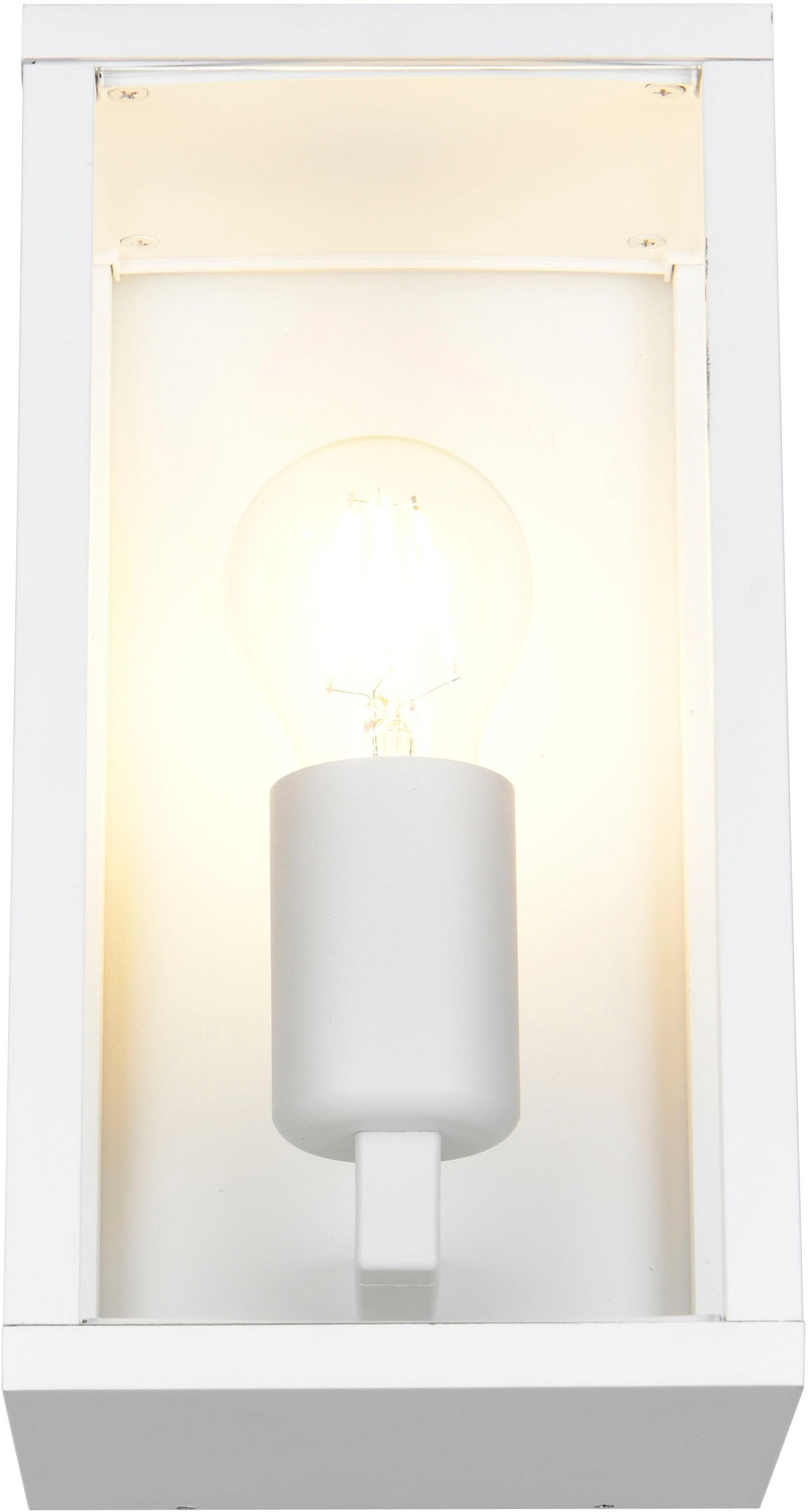 TRIO Leuchten Außen-Wandleuchte »GARONNE, Fassadenbeleuchtung, Wandlampe exkl 1x E27 max 60W, IP44«, 1 flammig, Leuchtmittel E27 | Leuchtmittel wechselbar, Wandleuchte Garten Terrasse, mit Glasschirm Höhe 26cm Breite 14cm