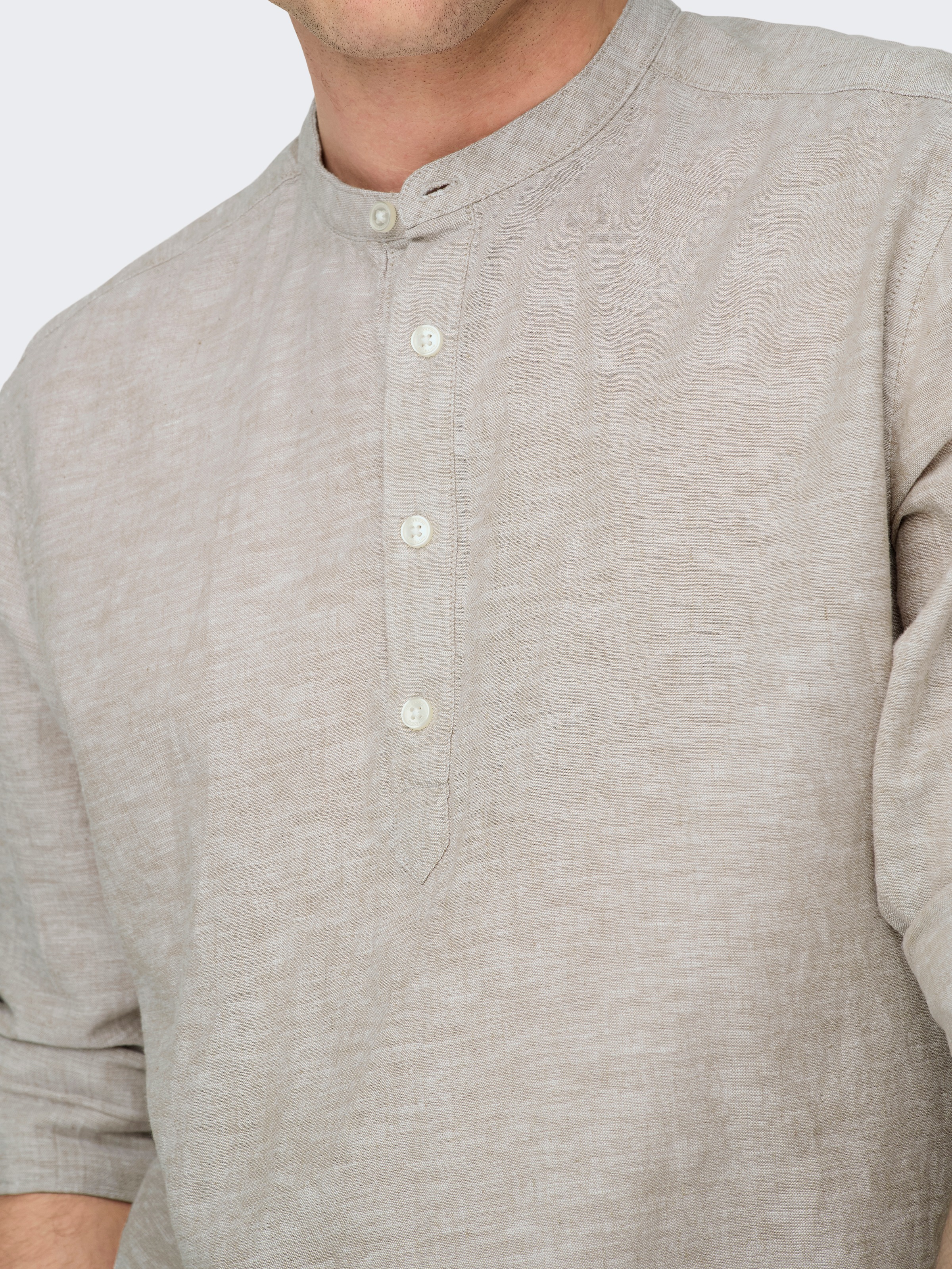 ONLY & SONS »ONSCAIDEN LS HALFPLACKT LINEN SHIRT«
