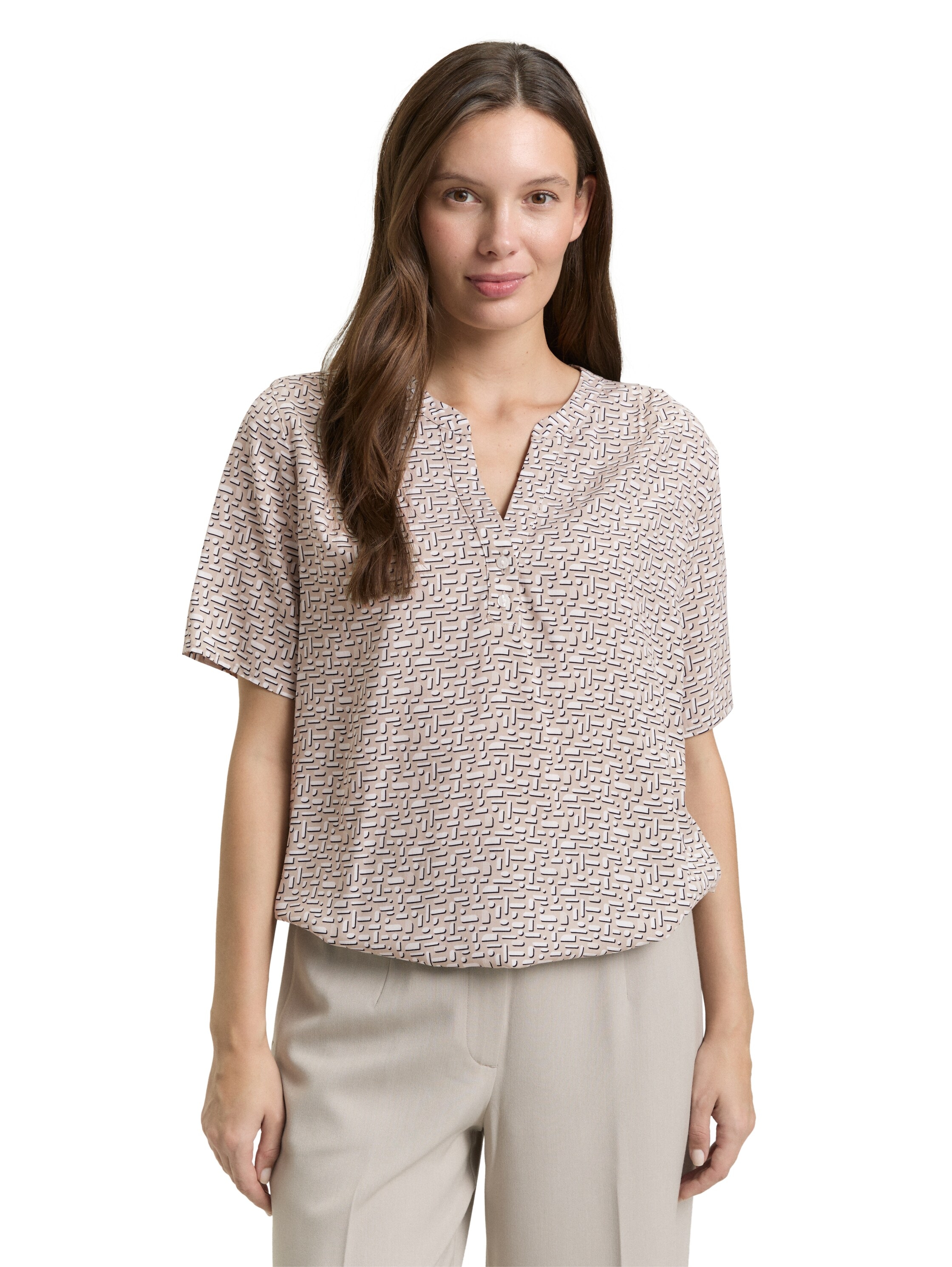 TOM TAILOR Klassische Bluse mit All-Over Print günstig online kaufen