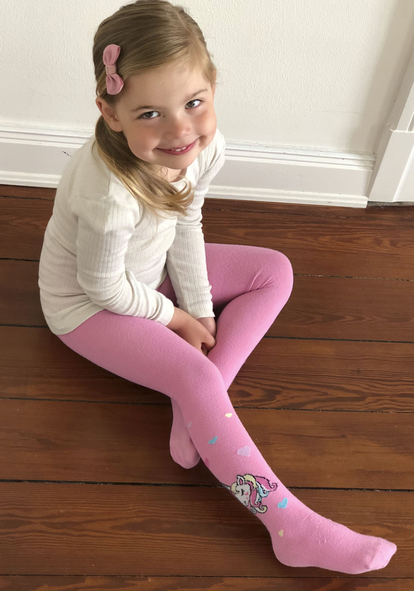 Thumbnail - H.I.S Strickstrumpfhose Packung, 3 Stk. tlg. mit eingestrickten Einhorn Motiven