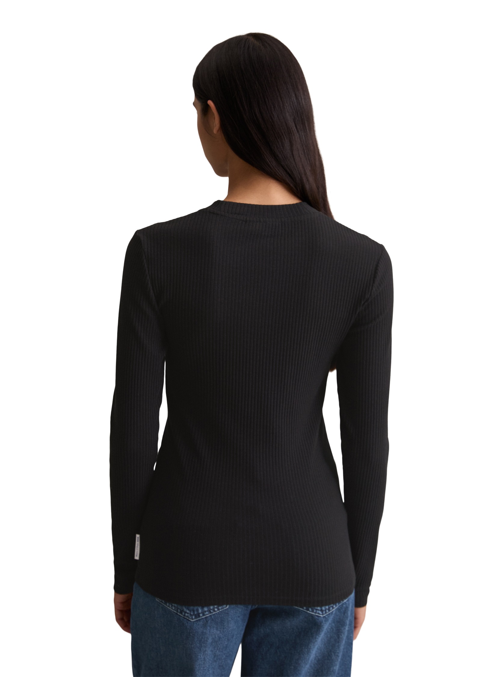 Marc OPolo DENIM Langarmshirt Rundhalsausschnitt, slim fit, Bio-Baumwolle günstig online kaufen