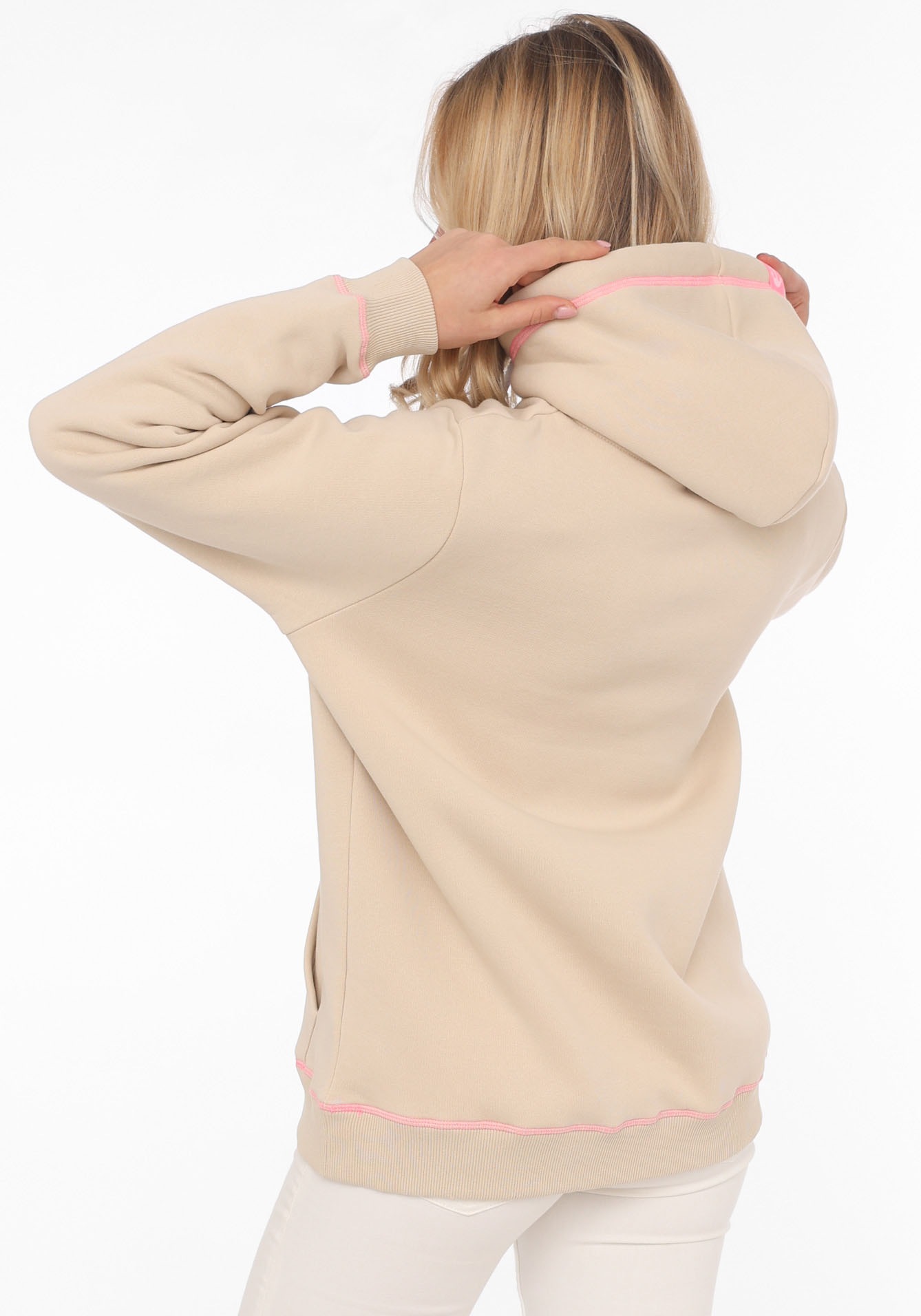 Zwillingsherz Hoodie »"Glücklich am Strand"«, mit maritimer Stickerei, Kängurutaschen