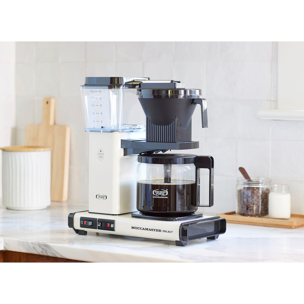 Moccamaster Filterkaffeemaschine »KBG Select off-white«, 1,25 l Kaffeekanne, Papierfilter, 1x4