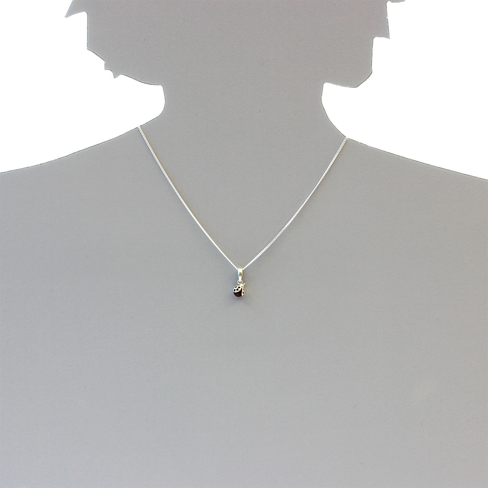 OSTSEE-SCHMUCK Kettenanhänger »- kleiner Marienkäfer - Silber 925/000 - Bernstein«