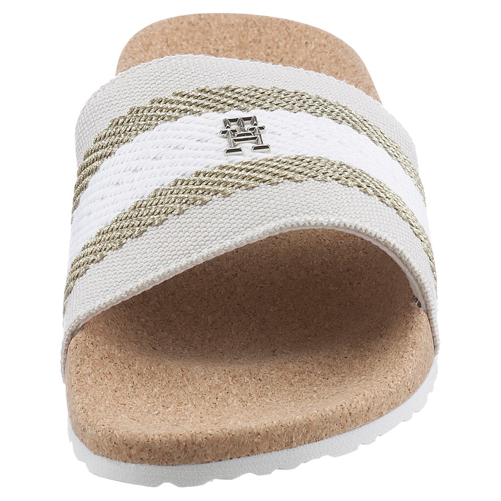 Tommy Hilfiger Pantolette »TOMMY FRESH WEBBING SLIDE«, in bequemer Weite