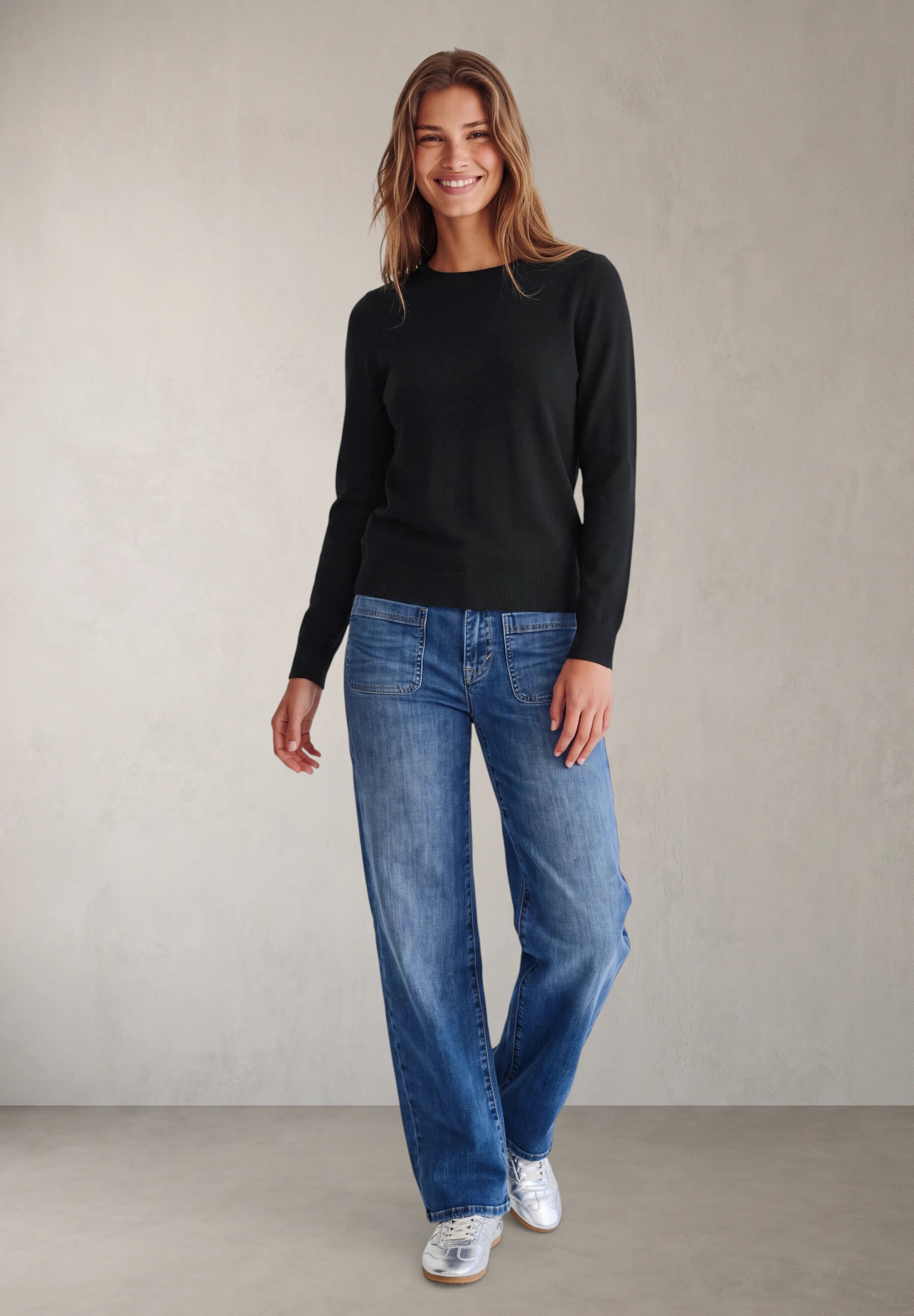 STREET ONE STUDIO Strickpullover mit Rundhalsausschnitt