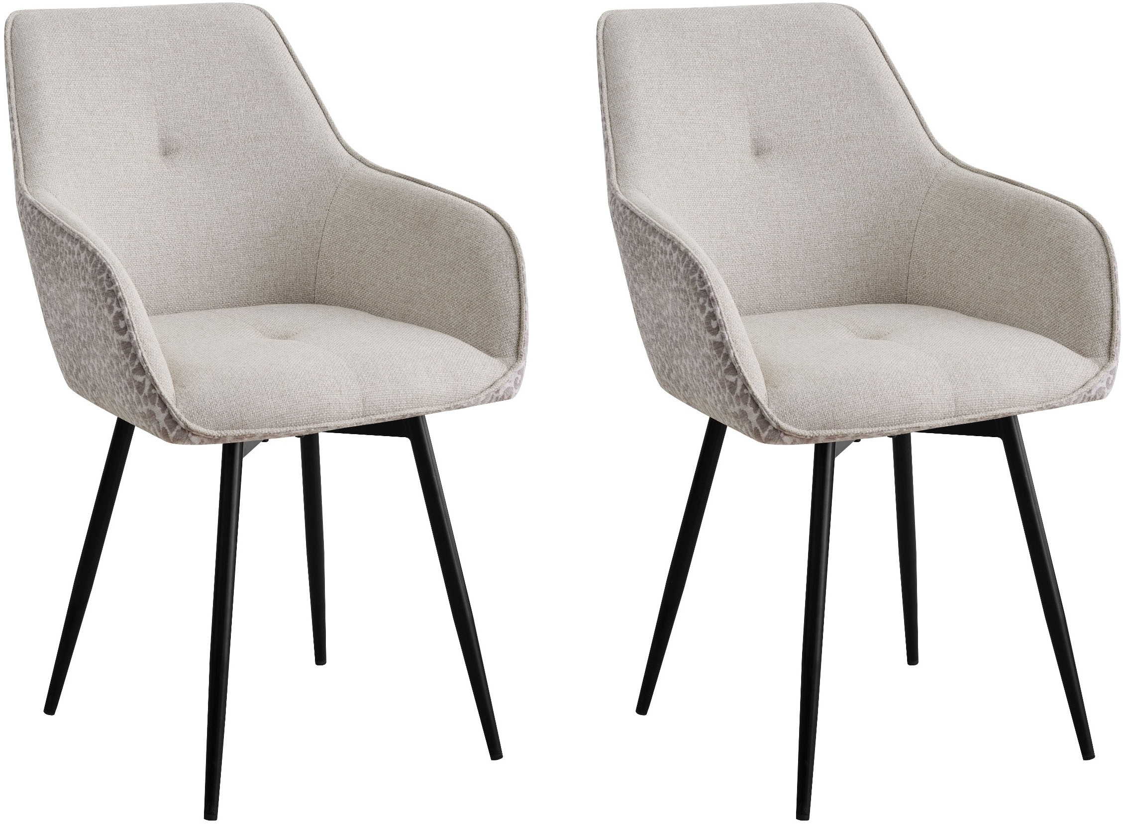 OTTO home Esszimmerstuhl »Lincoln« (Set) 2 Stk.moderner Stuhl mit Leopardenlook, Webstoff und 360°-Drehfunktion